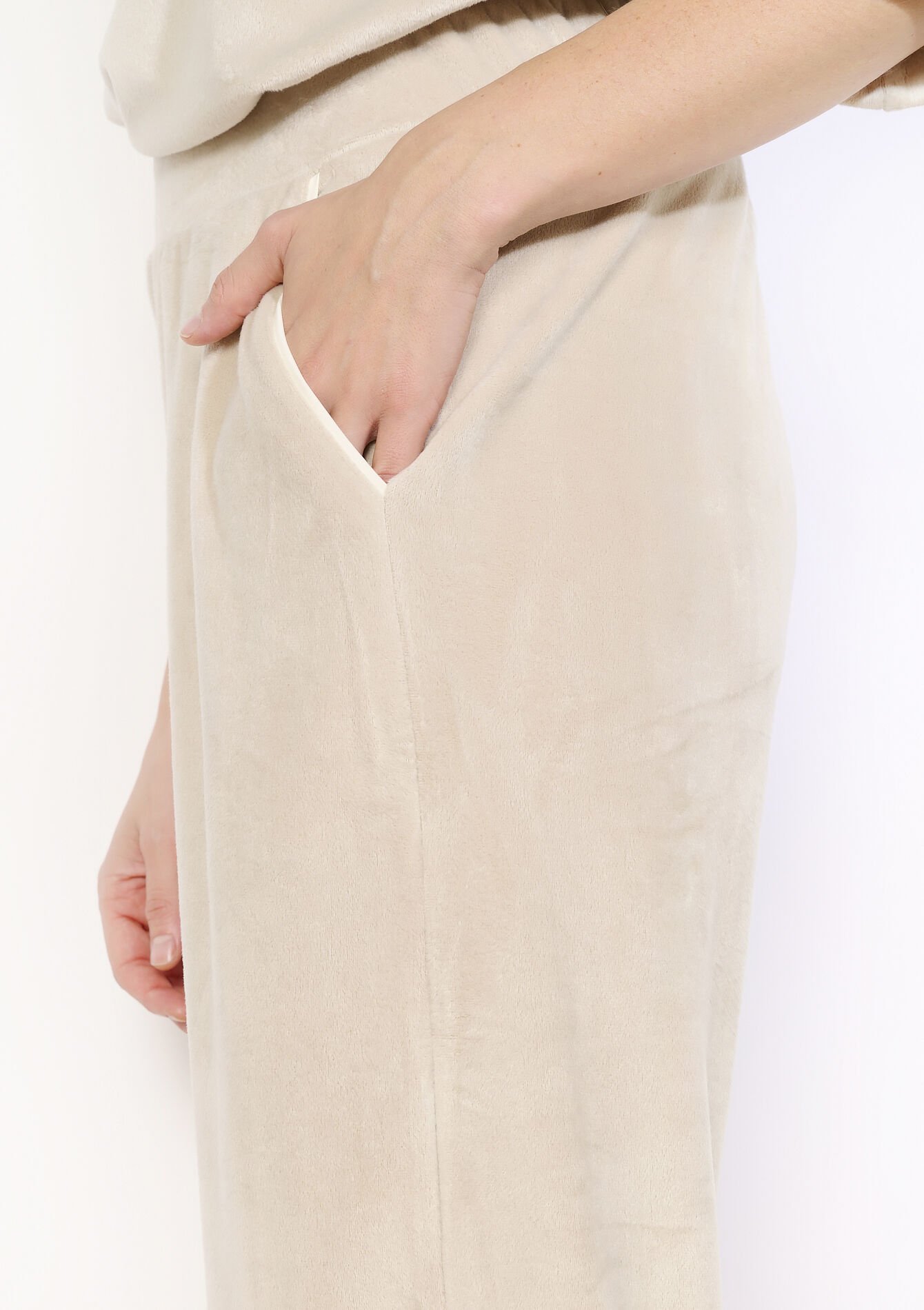 Pantalon large en velours, Pantalon large en velours - BEIGE ASH - 15100387_1904