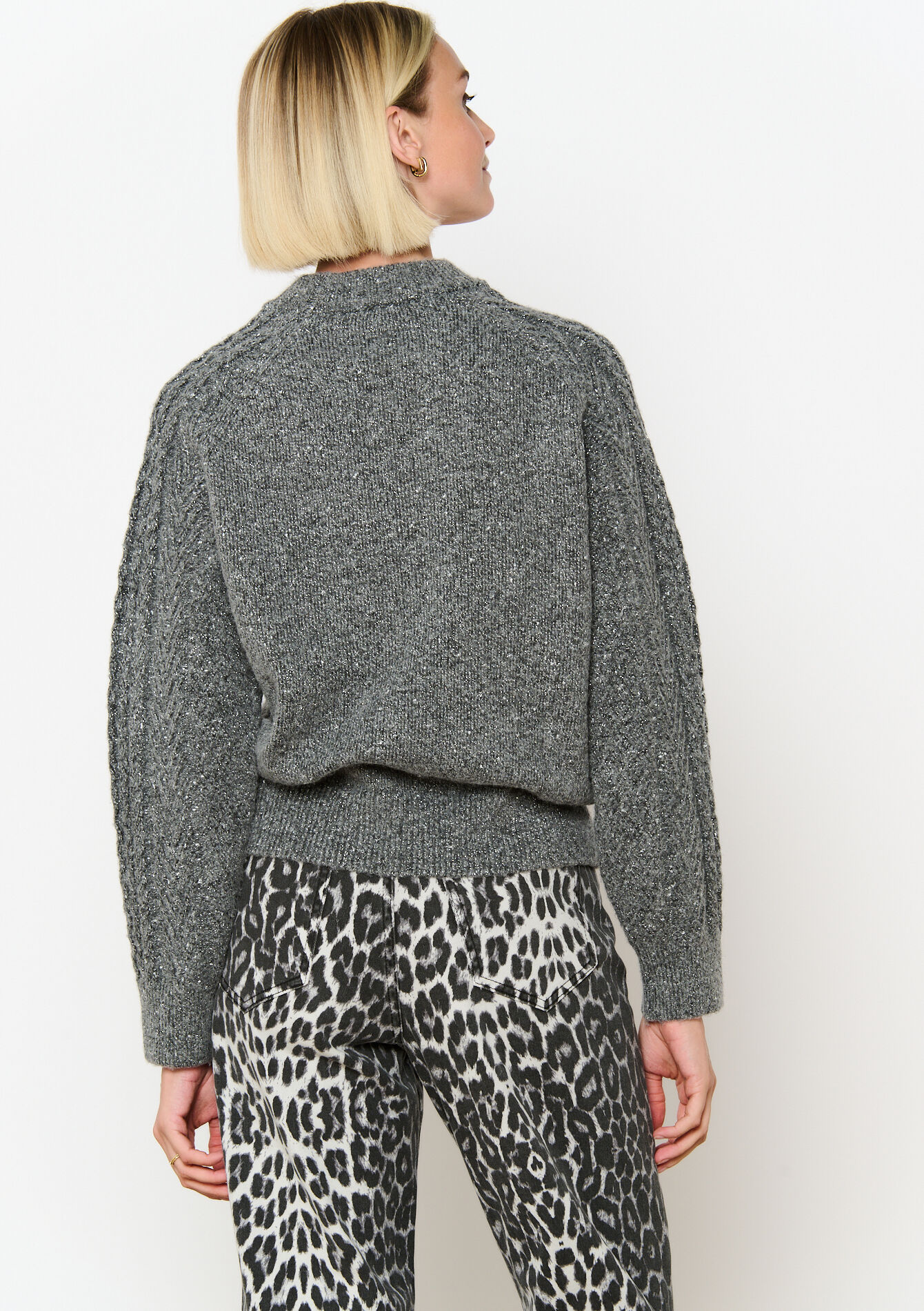 Kabelgebreide trui met lurex, Kabelgebreide trui met lurex - ANTHRACITE - 04006534_1118