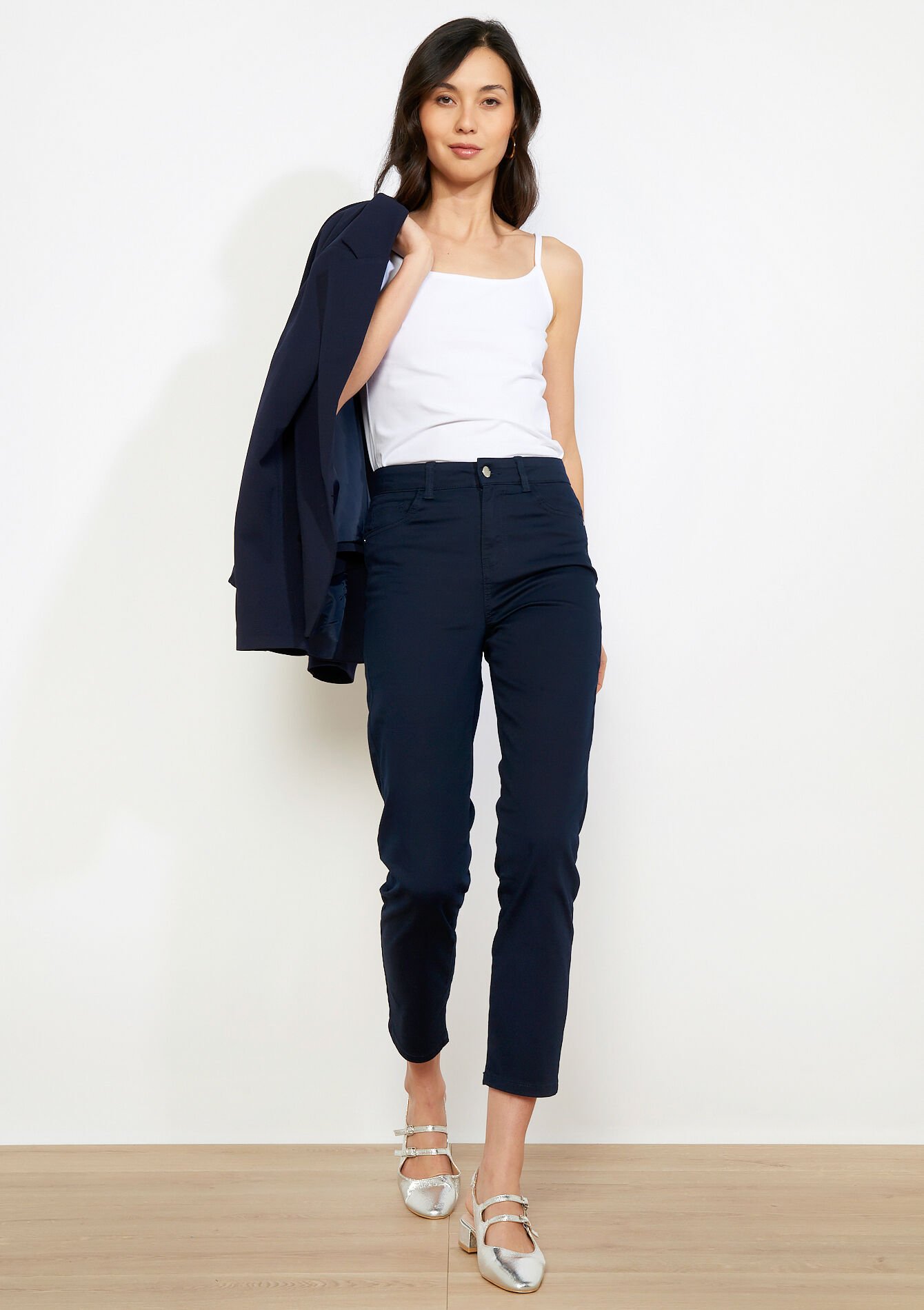 Slim enkellange broek - NAVY BASIC - 06004656_2723