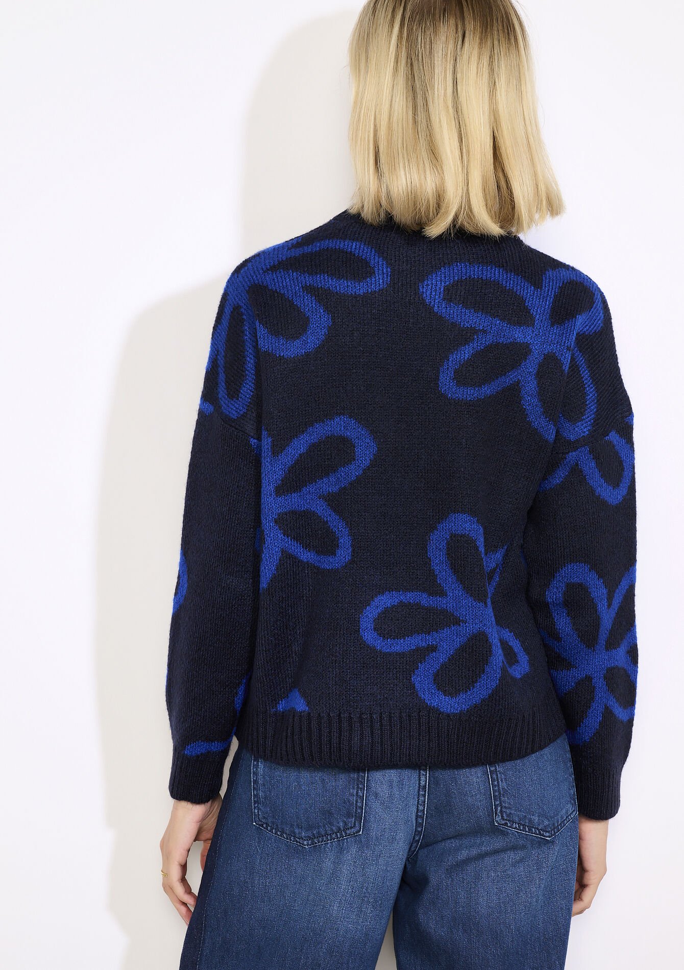 Pull fleurs oversize - NAVY BASIC - 04007101