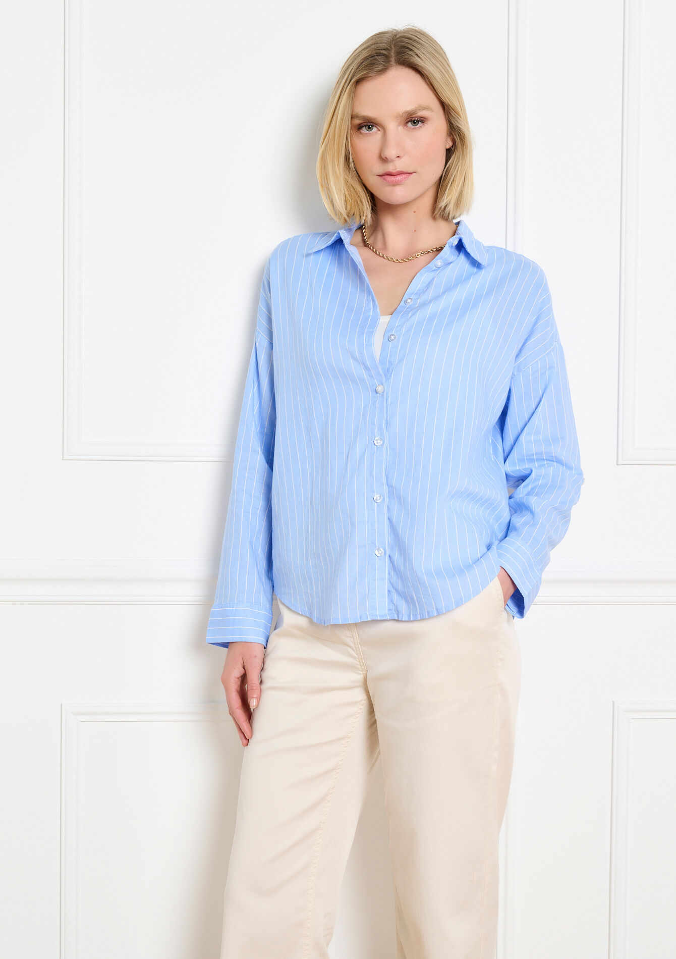 Los vallend gestreept hemd - OFFWHITE - 05702968_1001