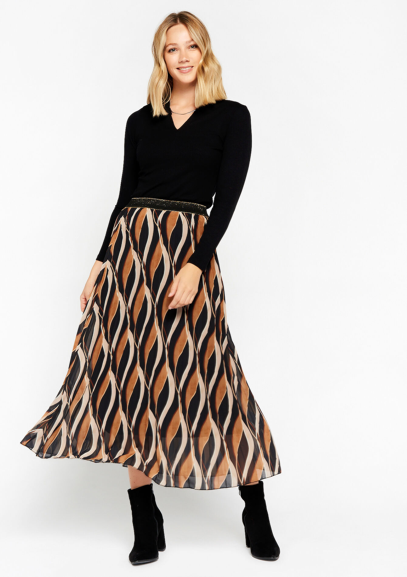 Jupe longue en voile, Jupe longue en voile - CAMEL GINGER - 07101176_3831