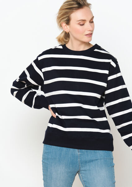 Pullover ample à rayures - NAVY/BLANC - 03001706_1718