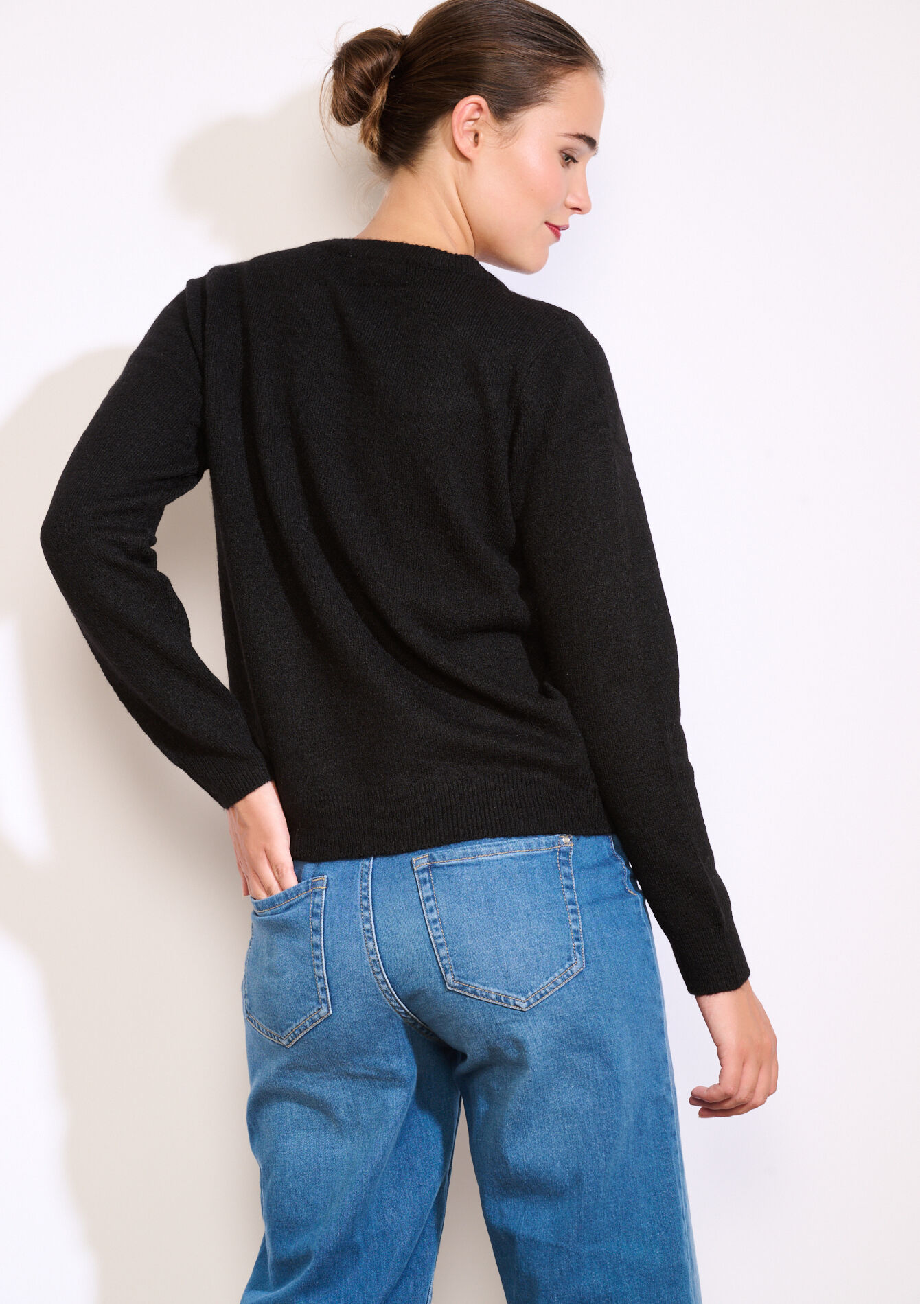 Zachte trui met ronde hals, Zachte trui met ronde hals - BLACK - 04006880_1119