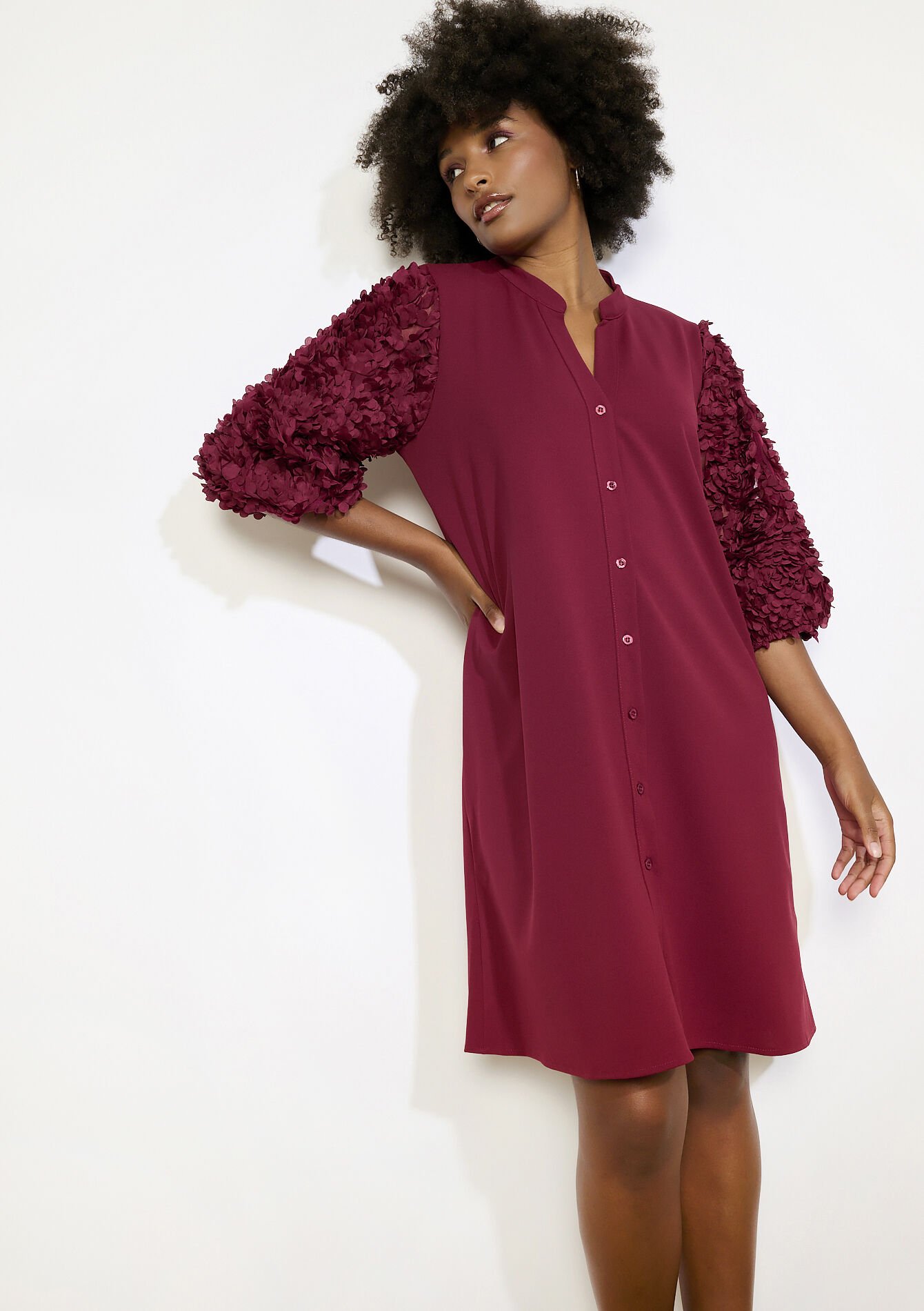 Robe manches texturées, Robe manches texturées - BORDEAUX WINE - 08104312_5514