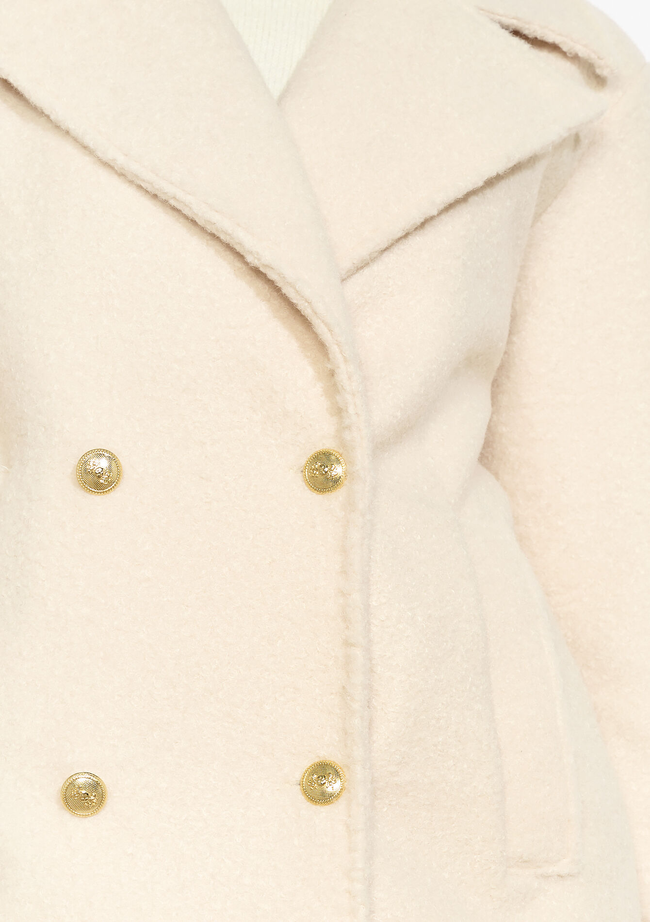 Textured short peacoat, Textured short peacoat - VANILLA WHITE - 23000798_1013