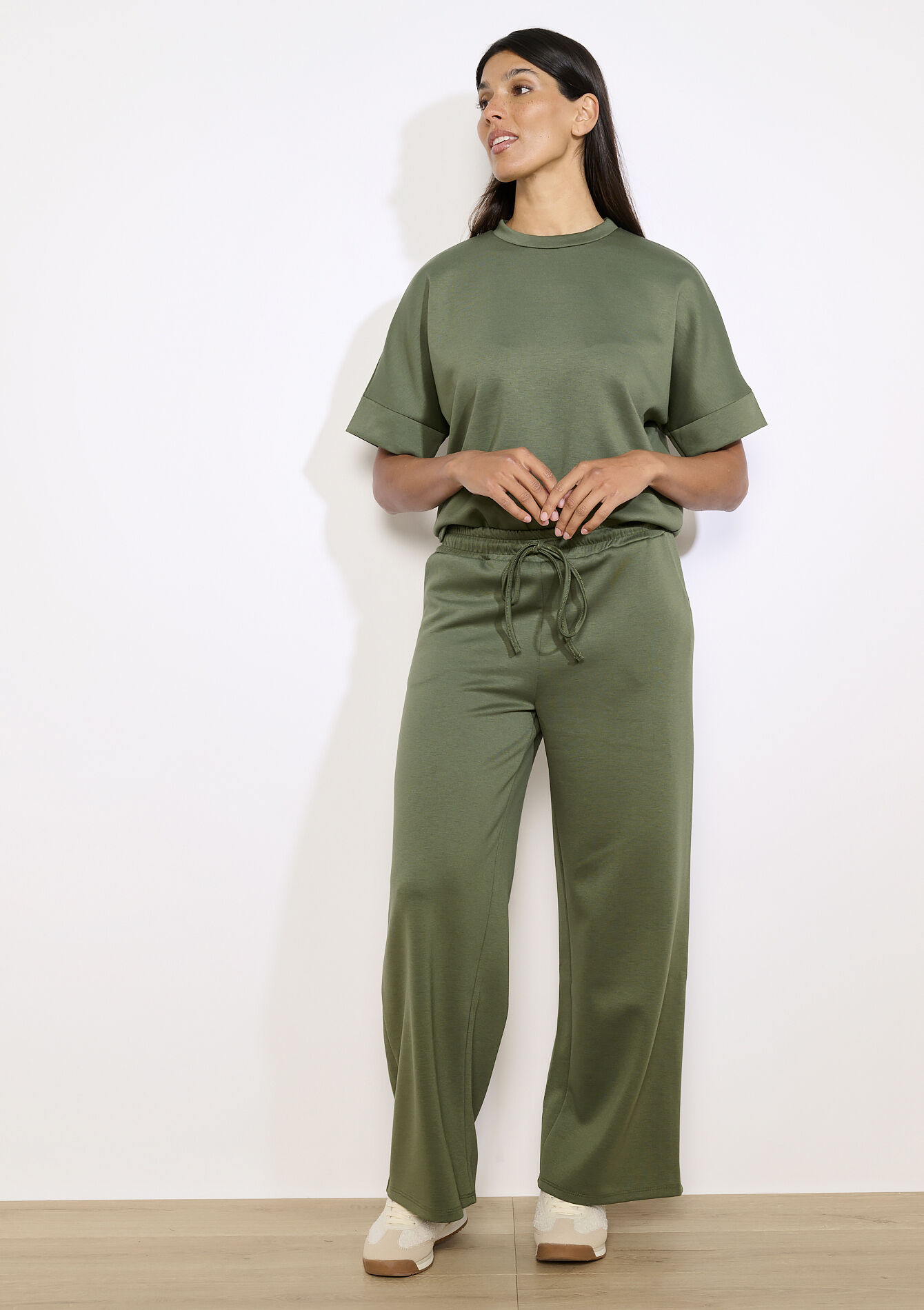 T-shirt ample en jersey, T-shirt ample en jersey - KHAKI FADED - 15100383_4326