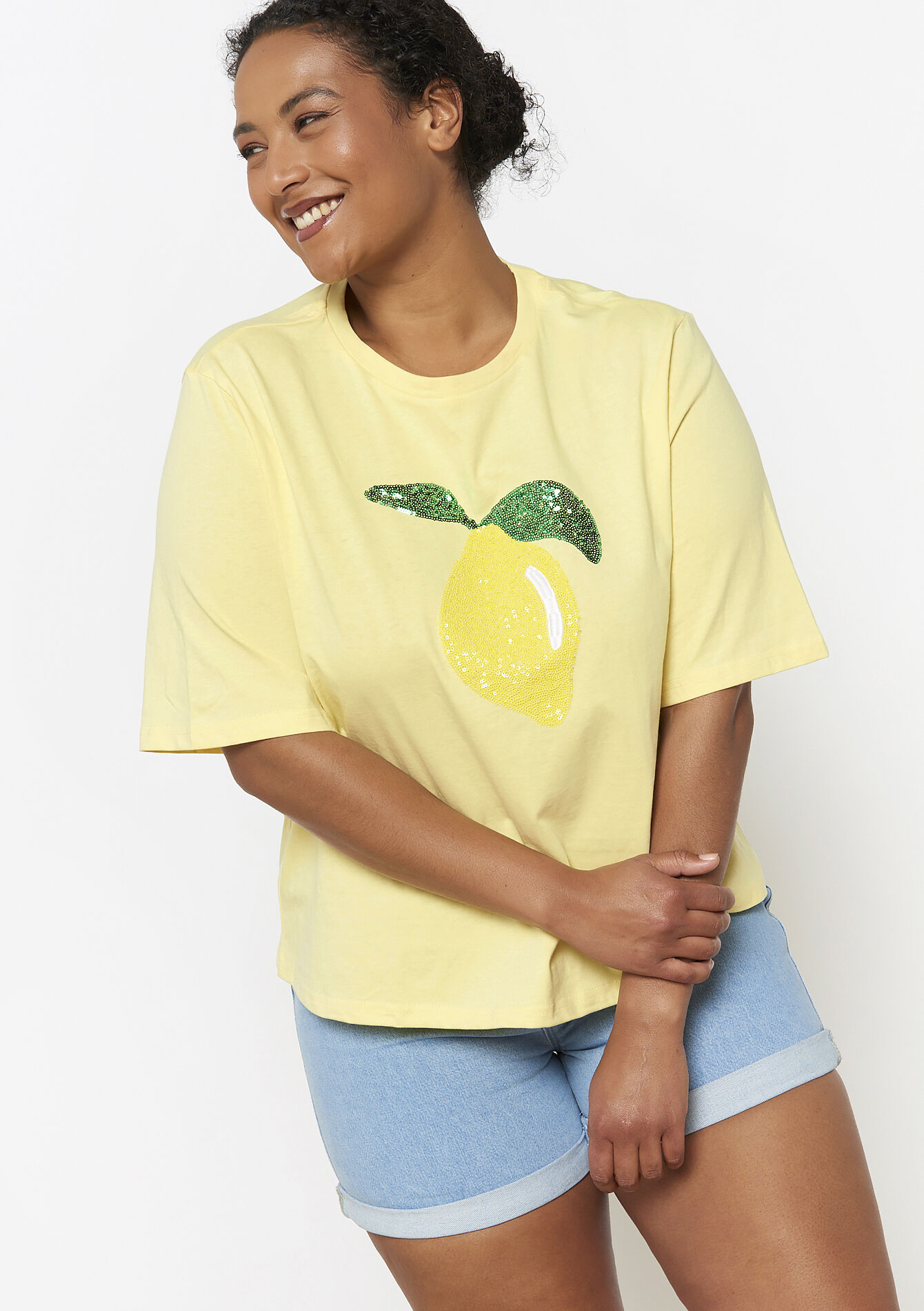 T-shirt met citroenprint, T-shirt met citroenprint - YELLOW SUN - 02301814_5007