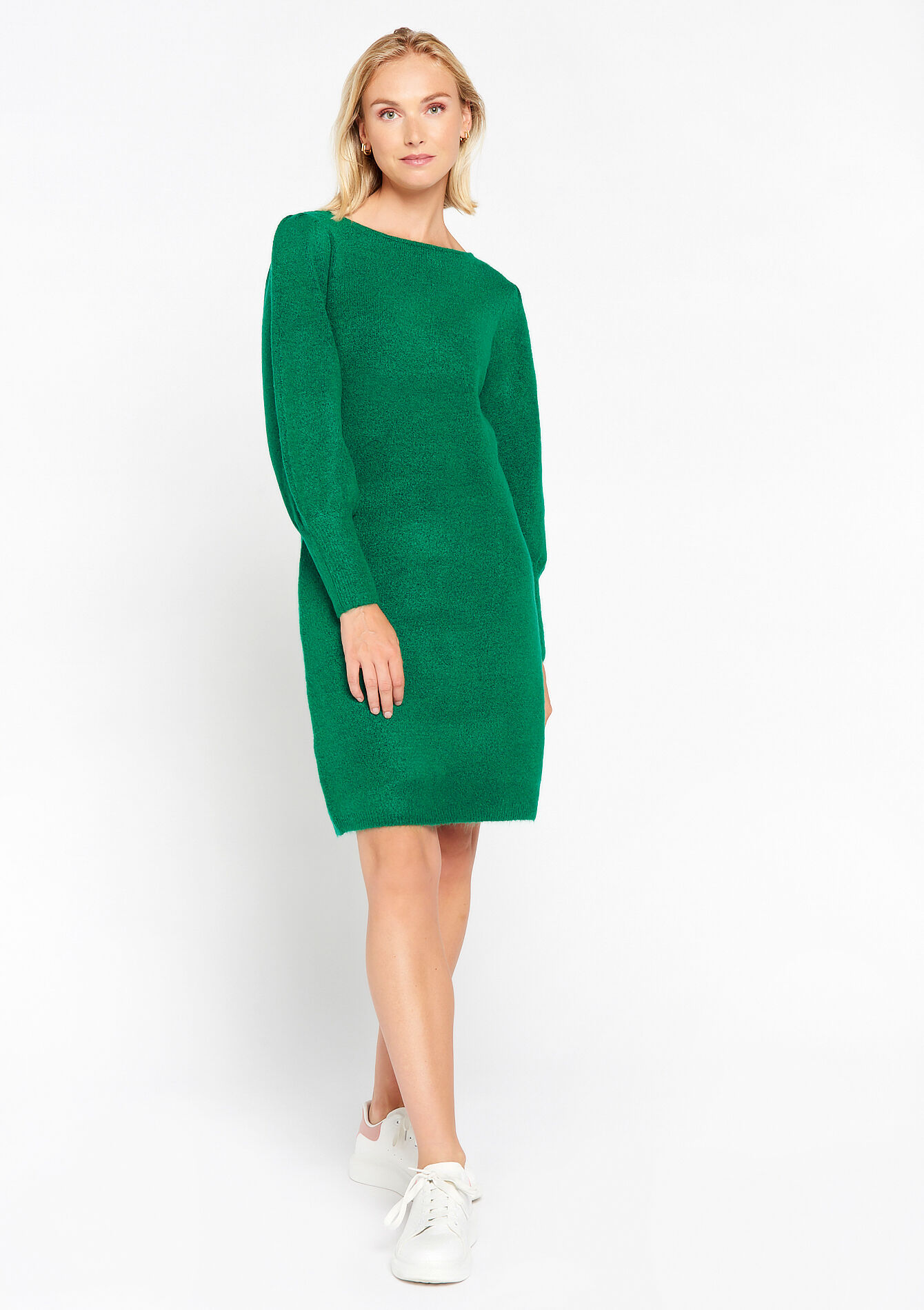 Pullover dress with boat neck, Pullover dress with boat neck - GREEN APPLE - 08601932_1783