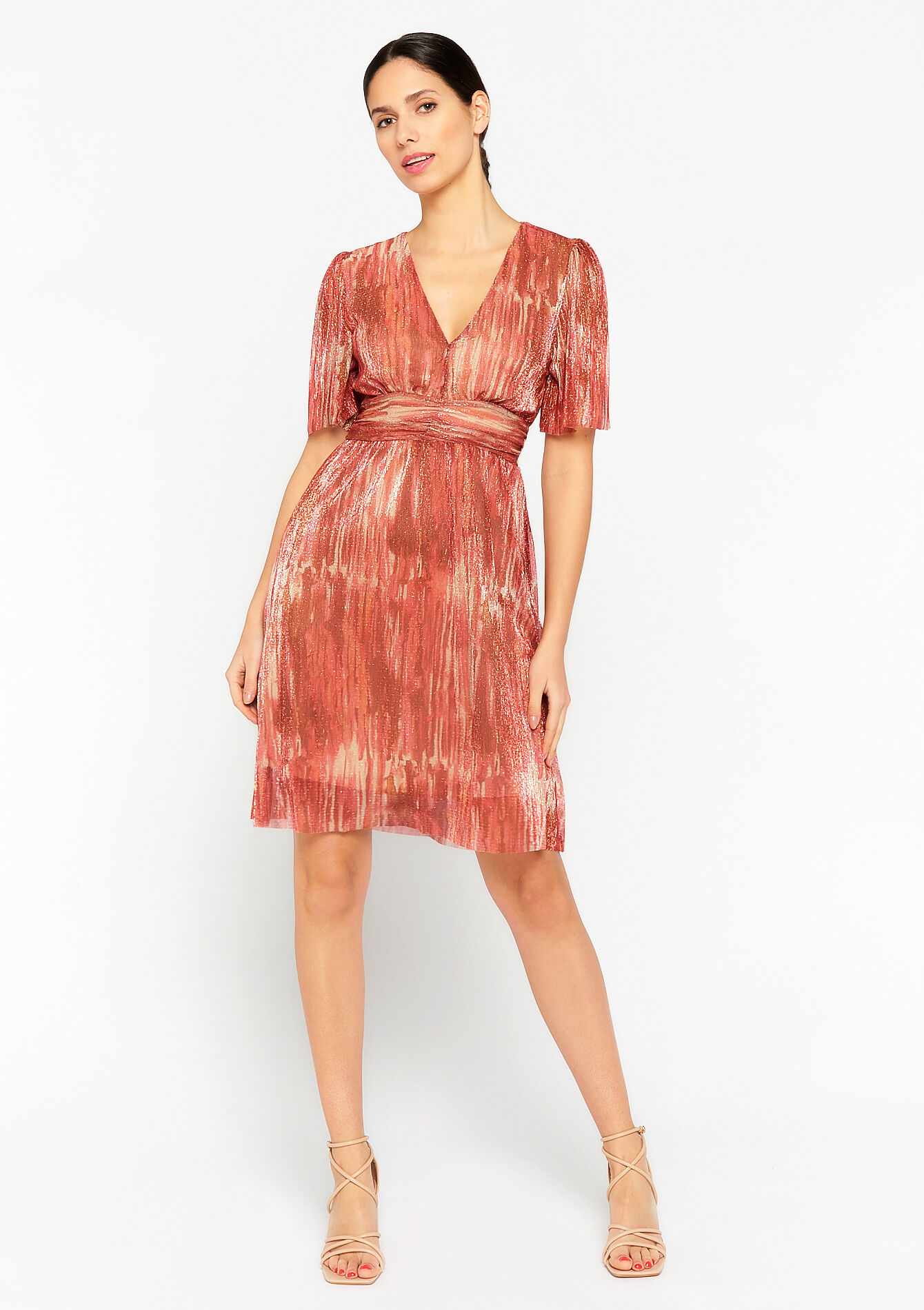 Lurex dress with print, Lurex dress with print - RED PAPRIKA - 08103240_1293