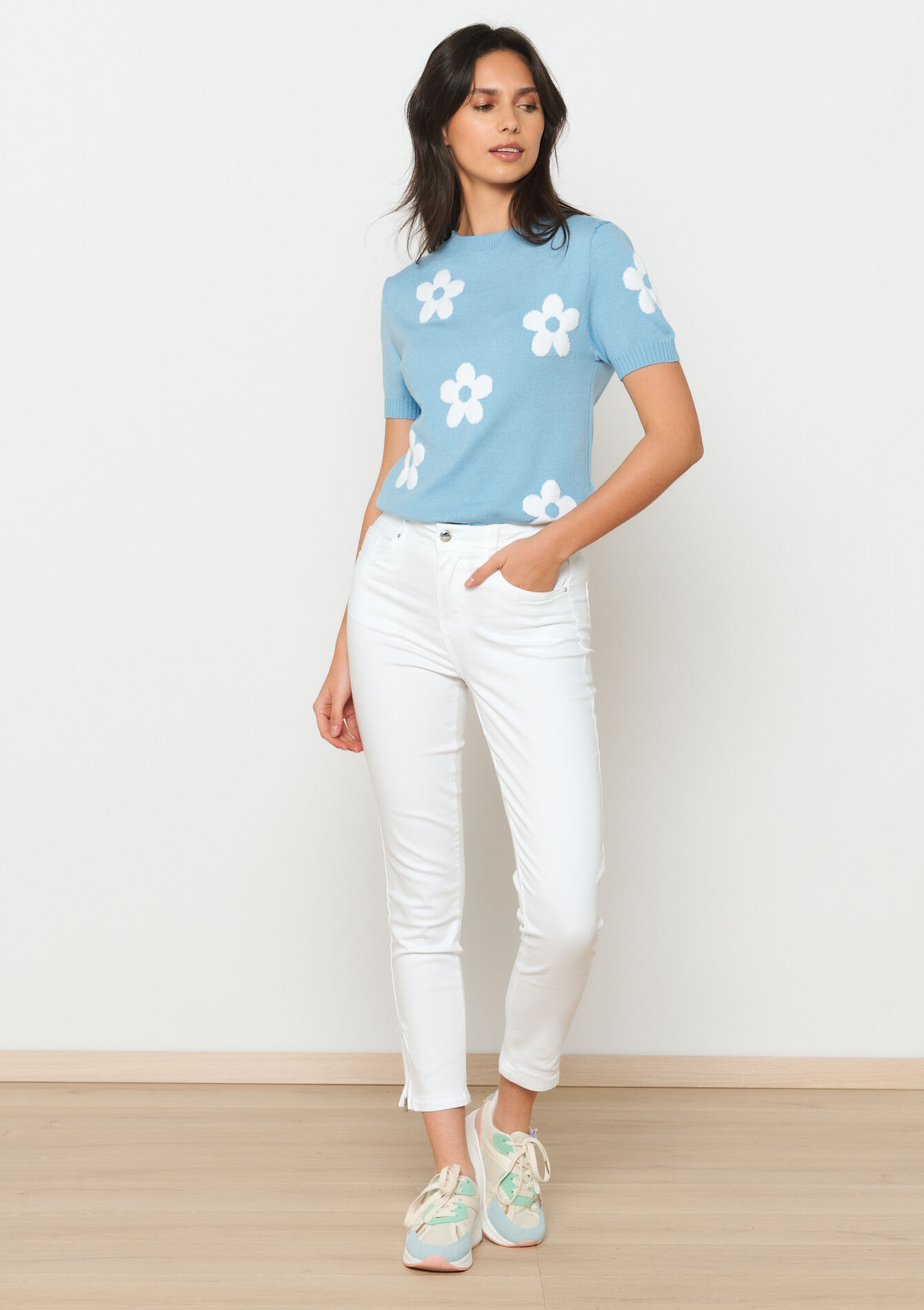 Slimfit trousers, Slimfit trousers - OPTICAL WHITE - 06004457_1019