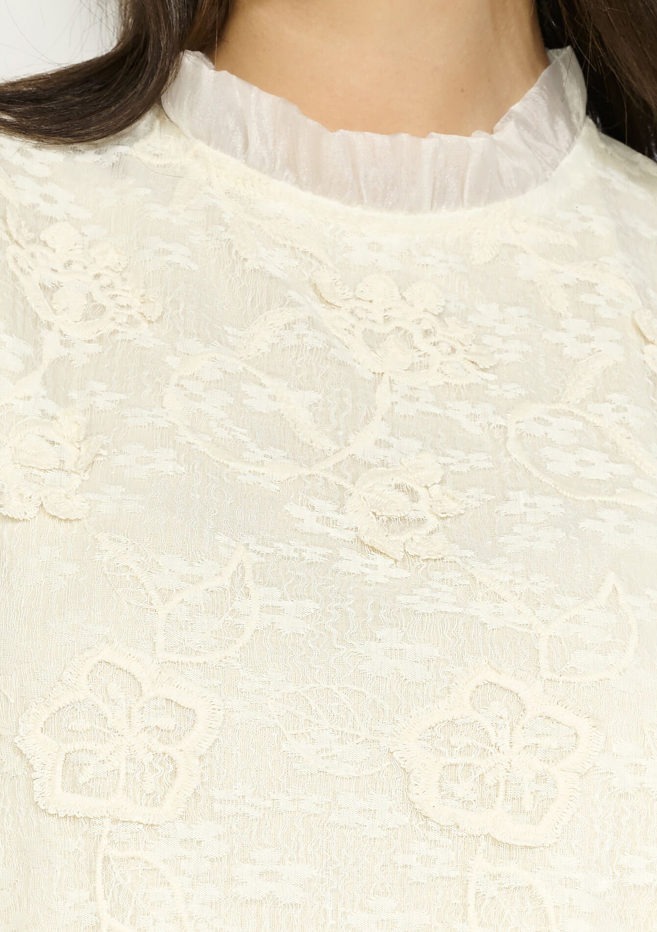 Blouse en dentelle, Blouse en dentelle - VANILLA WHITE - 05702879_1013