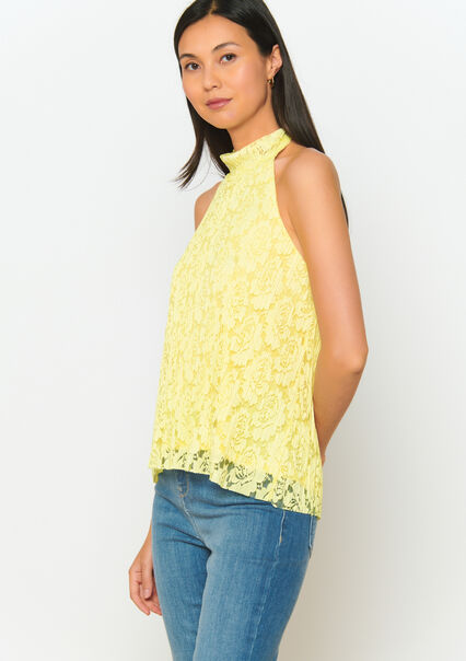 Halter top with lace - YELLOW SUN - 02200424_5007
