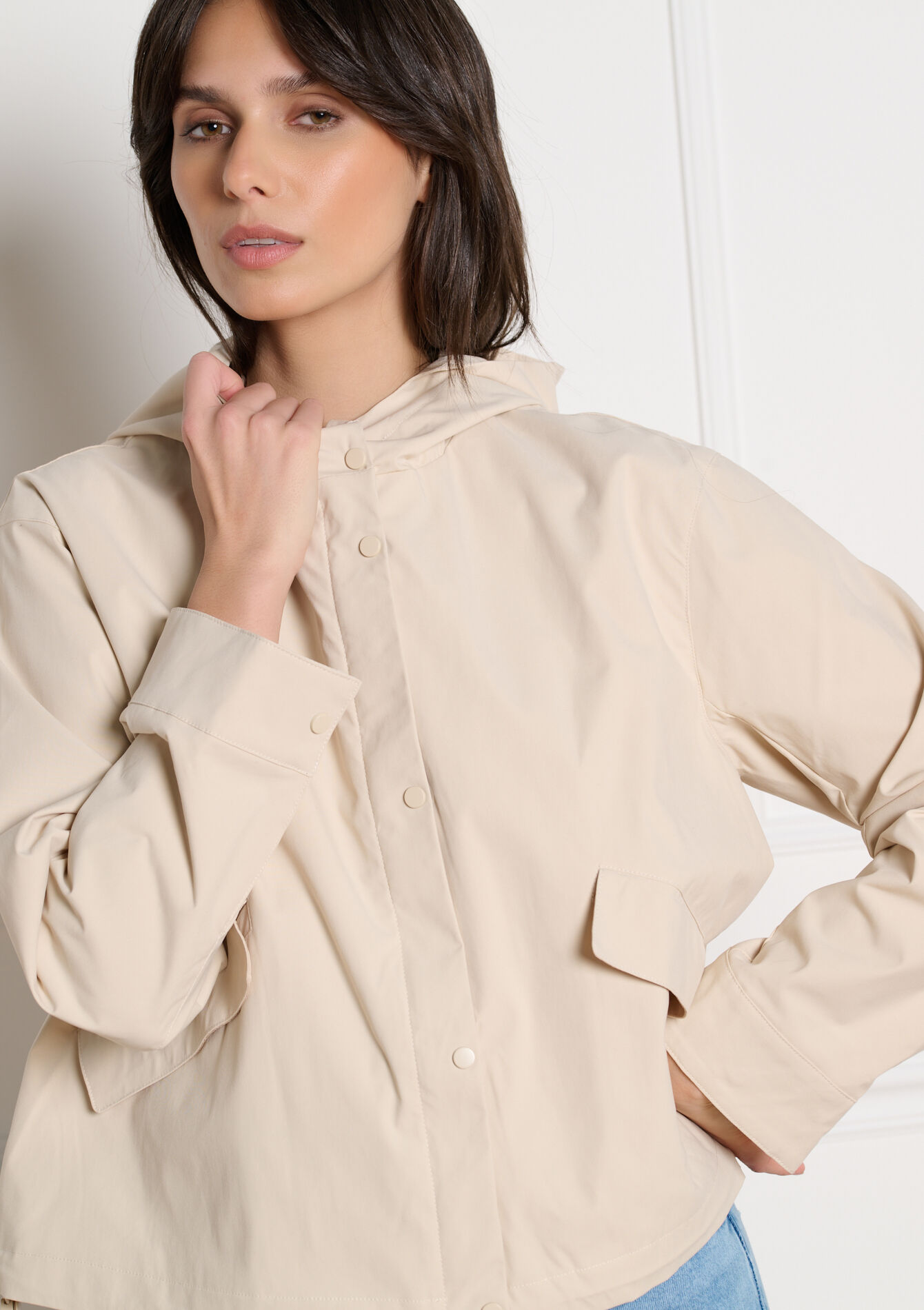 Veste imperméable à capuche - LT BEIGE - 23000792_2527