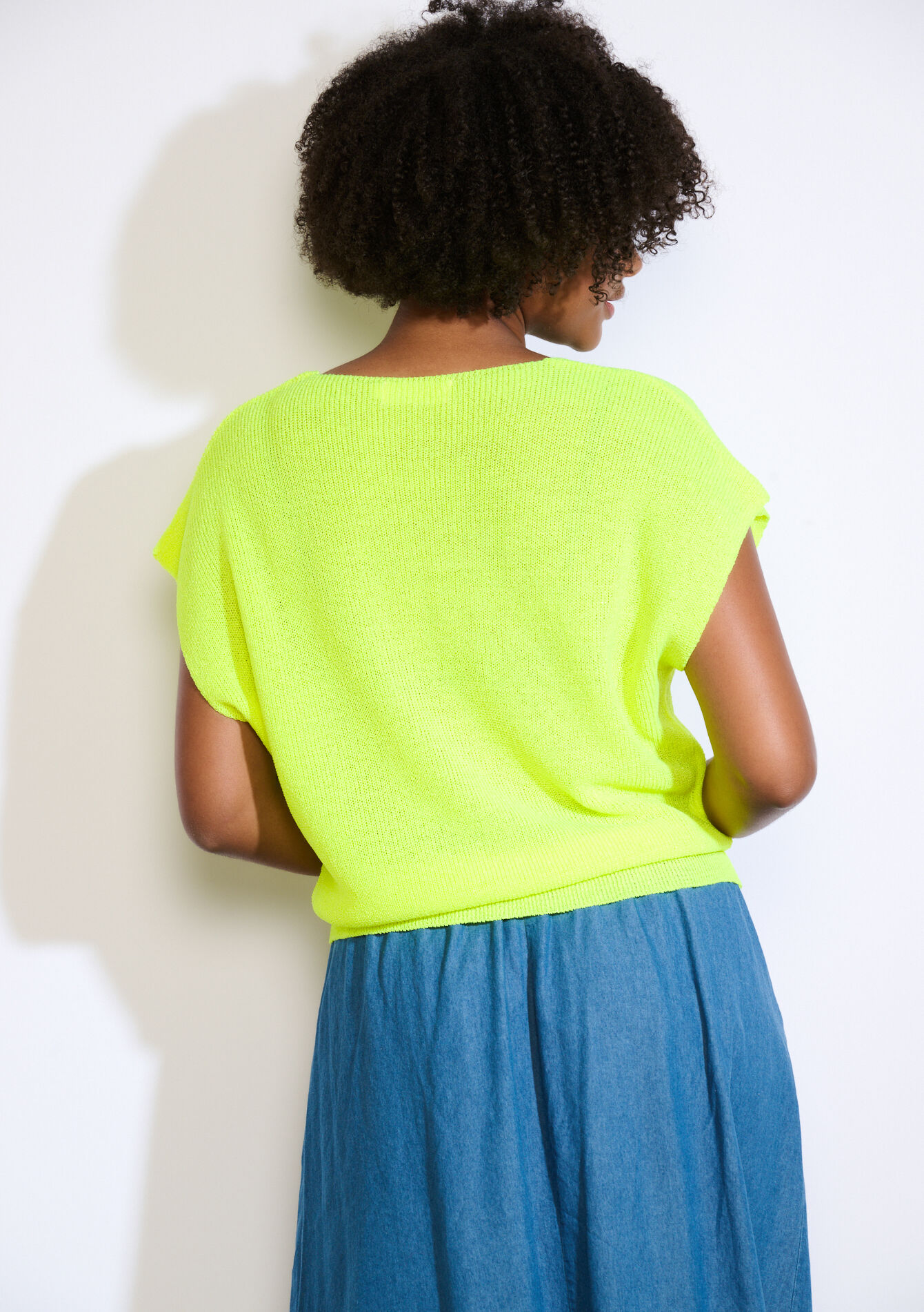 Débardeur en maille fine, Débardeur en maille fine - FLUO YELLOW - 04006992_4916