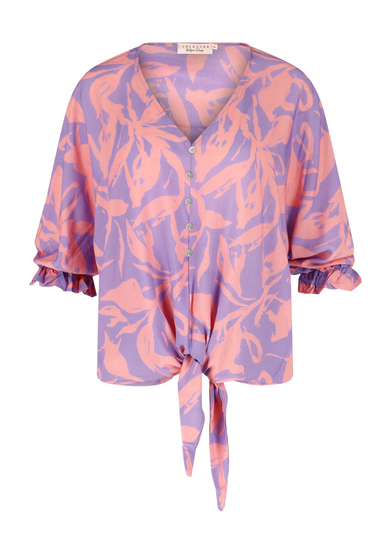Blouse with batwing sleeves - PASTEL LILAC - 05702236_1493