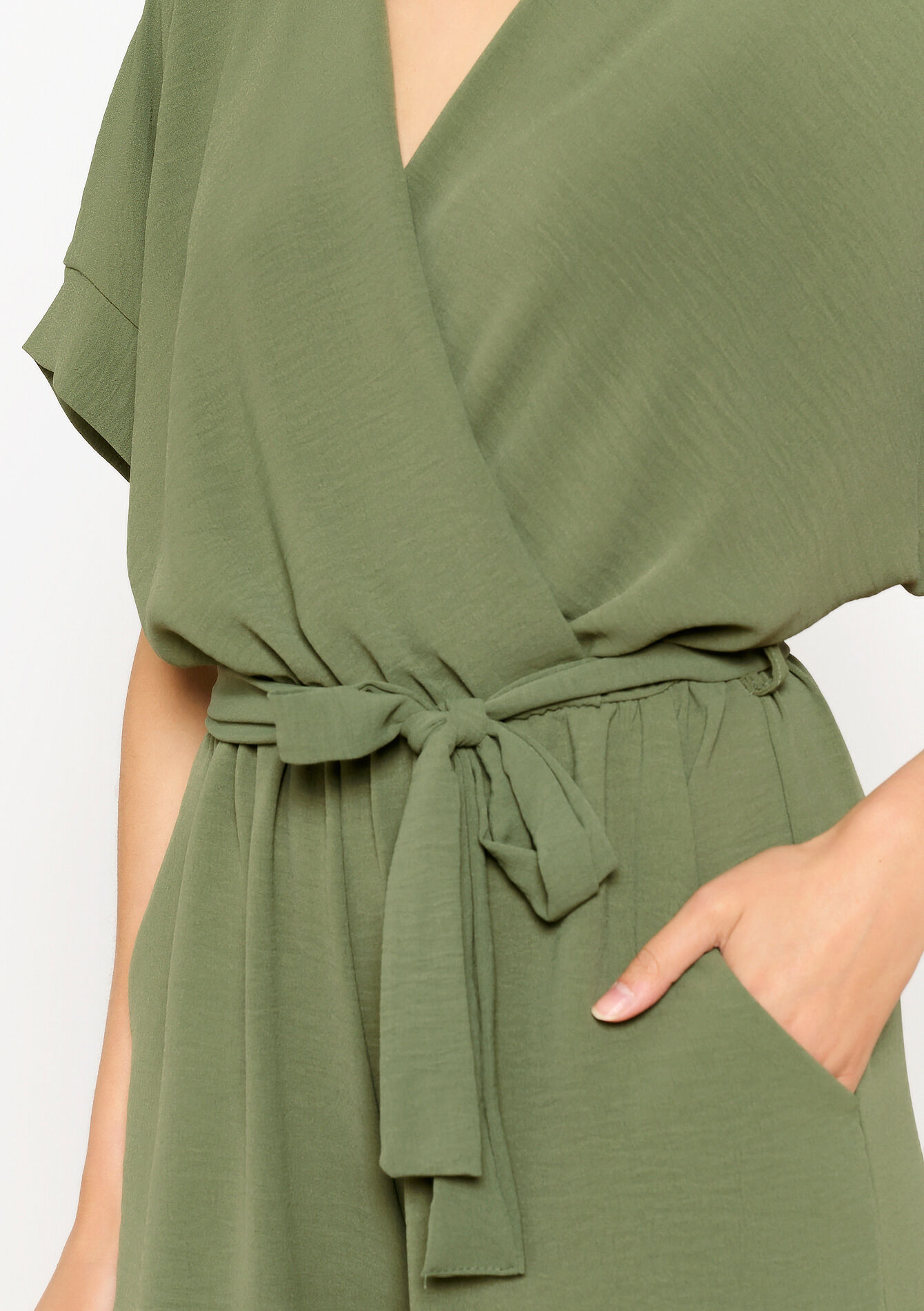 Jumpsuit with kimono effect, Jumpsuit with kimono effect - KHAKI REAL - 06004511_4301