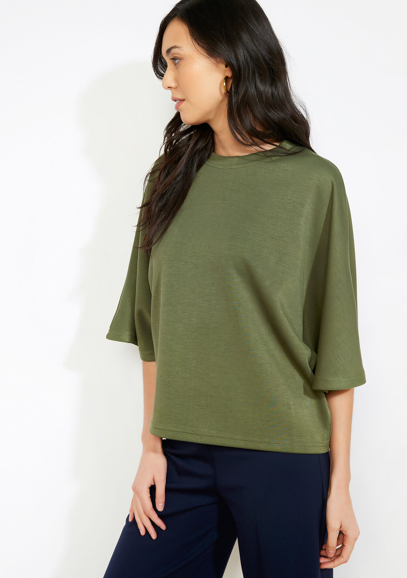 Sweat ample minimaliste - KHAKI MED - 15100416_4327