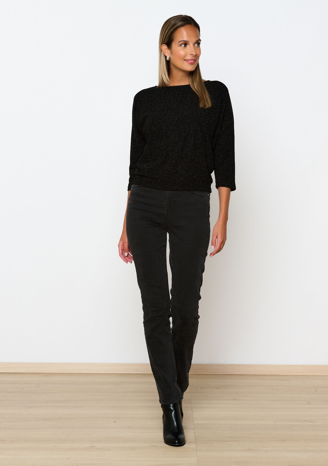 T-shirt met lurex - BLACK - 02301682_1119