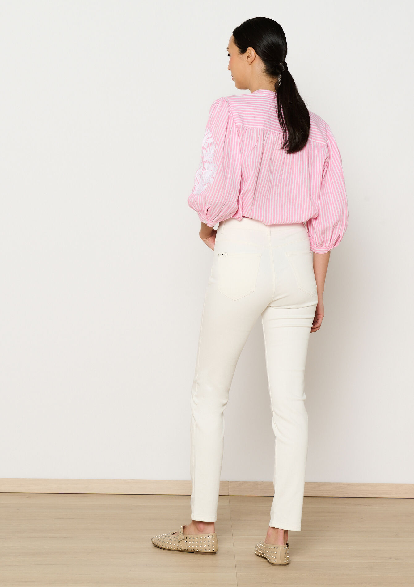Multiple size slimfit broek - OFFWHITE - 06004569_1001