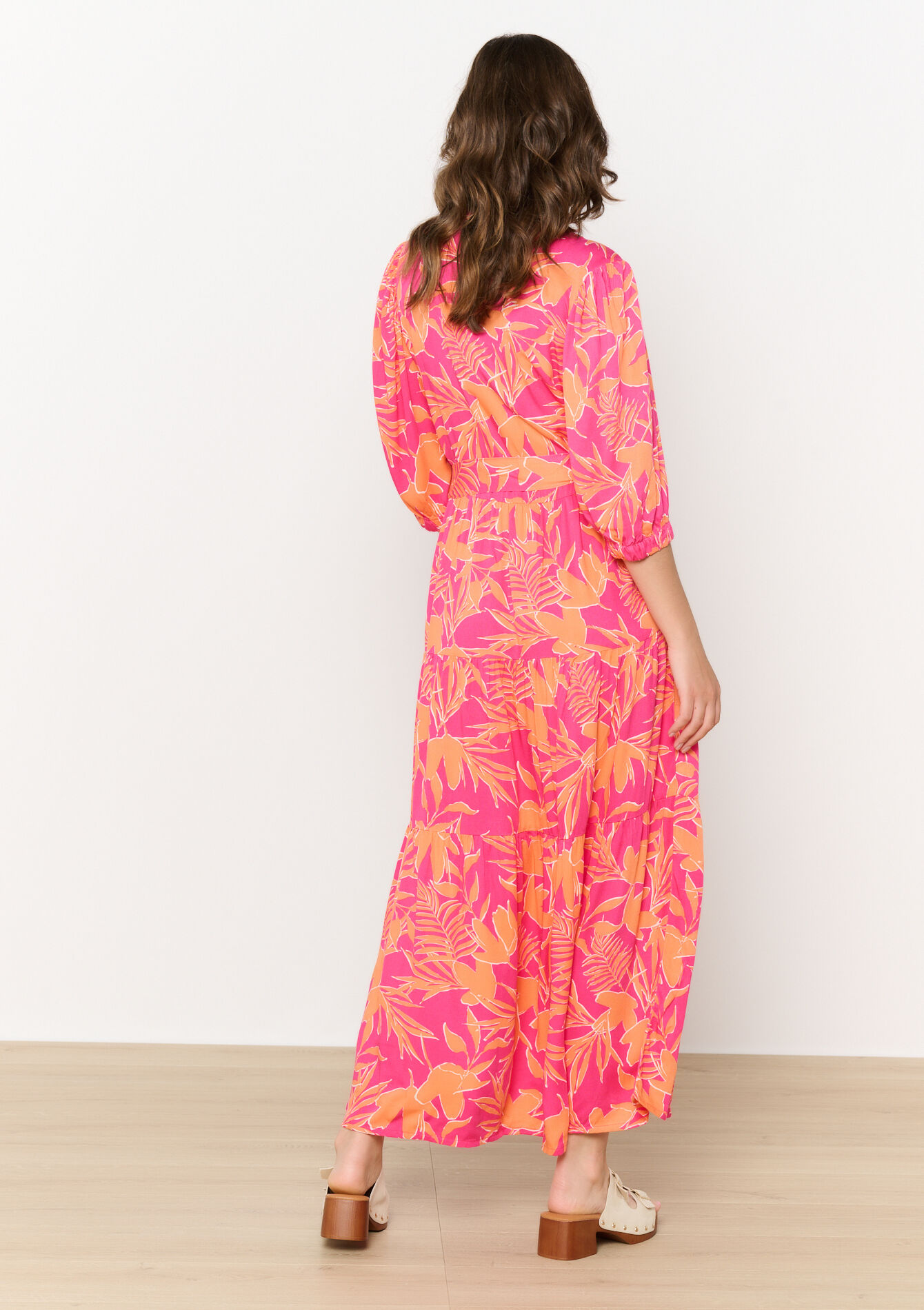 Maxi dress with floral print, Maxi dress with floral print - BLACK - 08103879