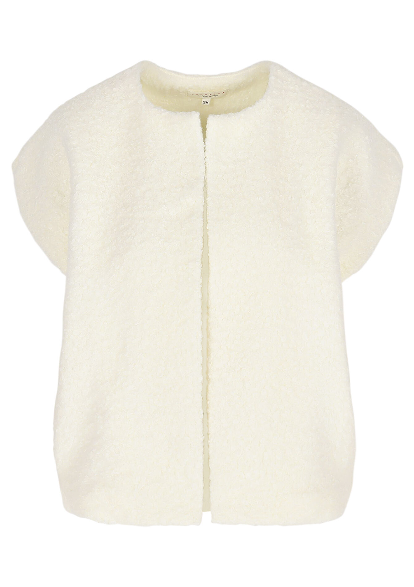 Mouwloos vest met structuur - VANILLA WHITE - 09001525_1013