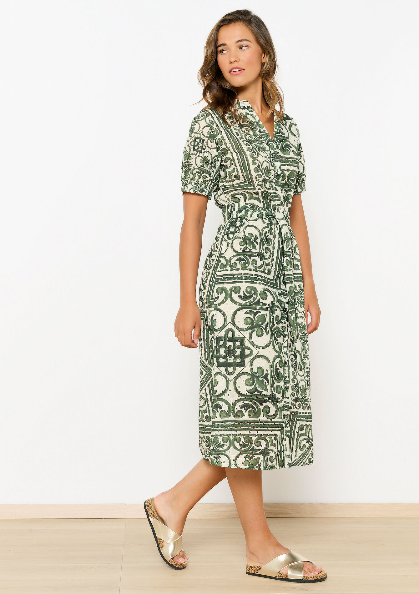 Hemdjurk met broderie anglaise - OPTICAL WHITE - 08103815_1019