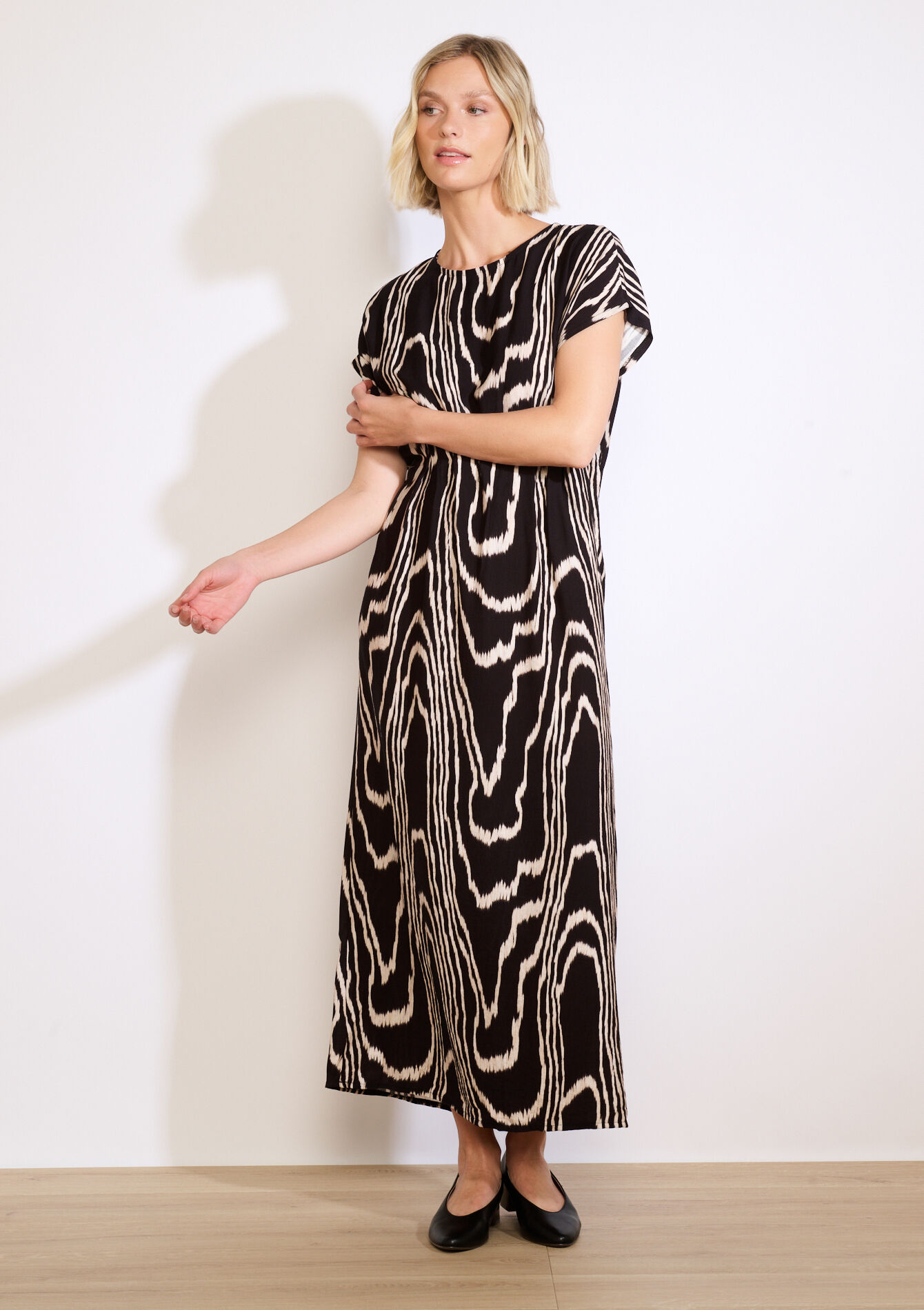 Lange jurk met print, Lange jurk met print - BLACK - 08104267_1119