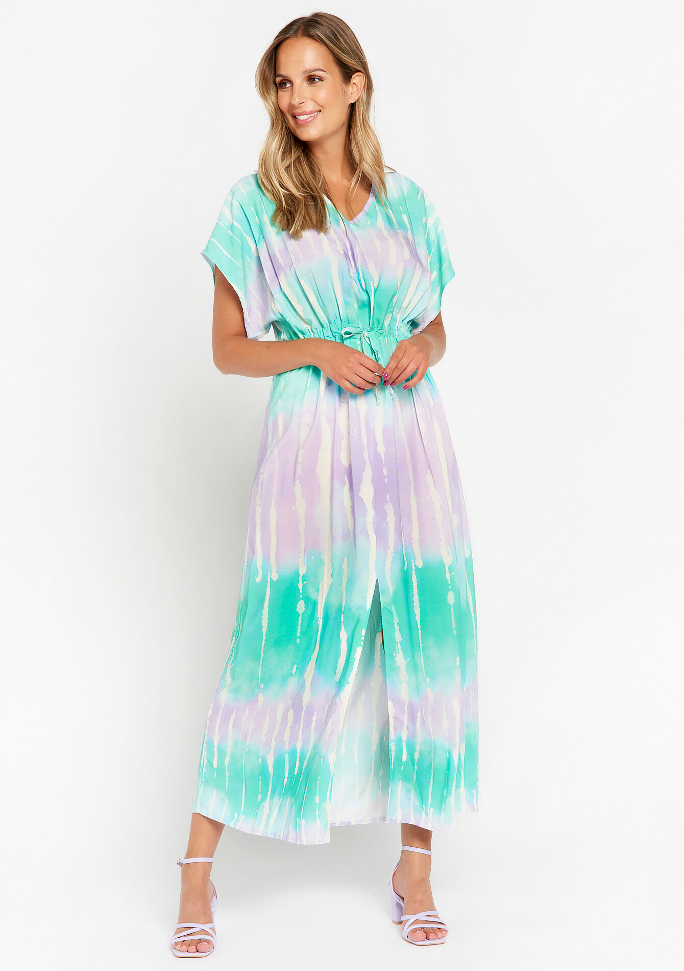 Robe longue en tie and dye - ORANGE BRIGHT - 08602087