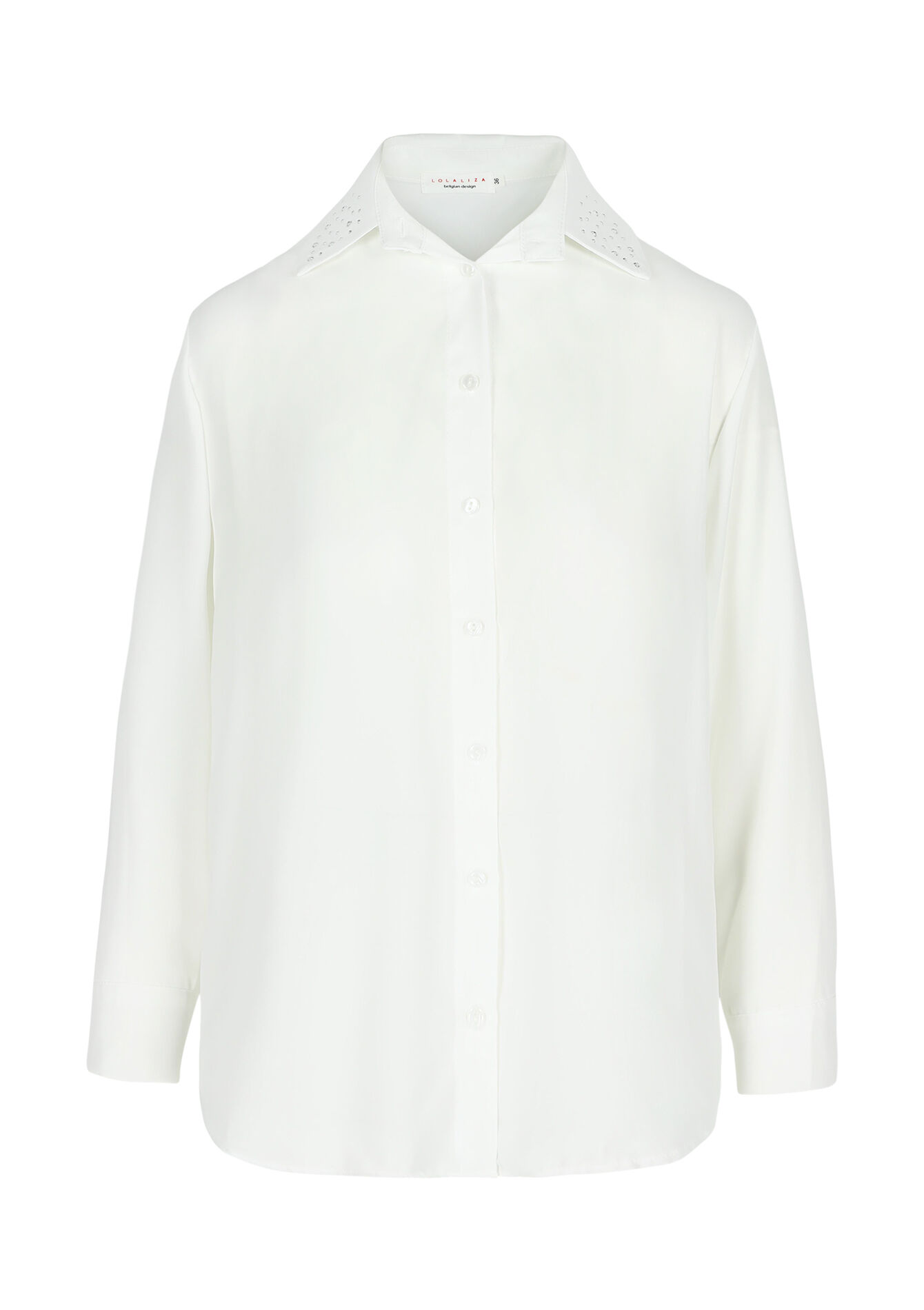 Shirt with rhinestone detail, Shirt with rhinestone detail - OPTICAL WHITE - 05702420_1019