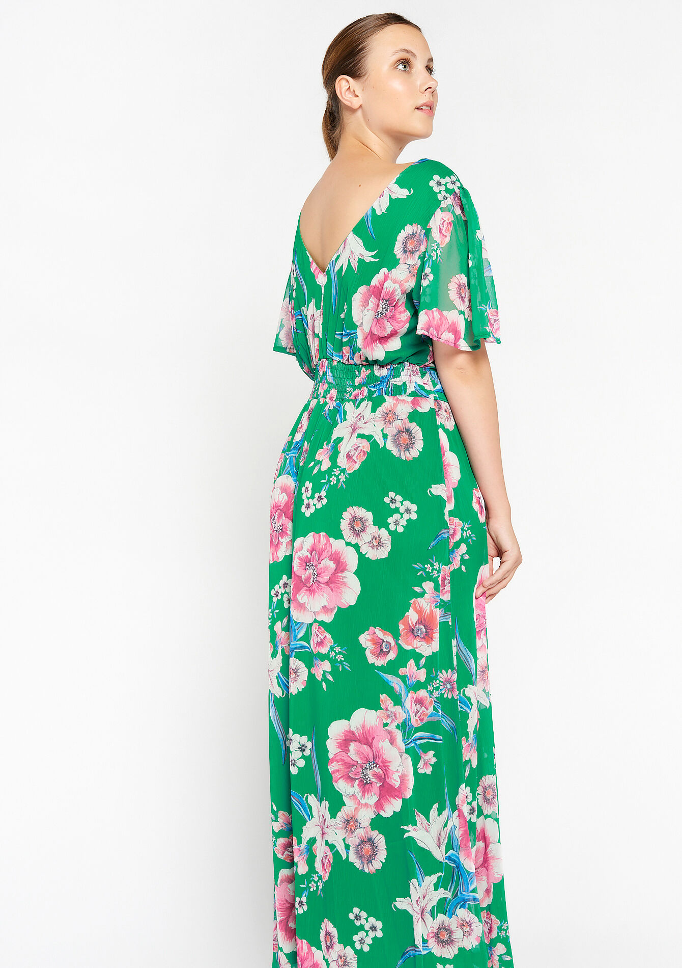 Maxi-jurk met bloemenprint, Maxi-jurk met bloemenprint - GREEN APPLE - 08602026_1783