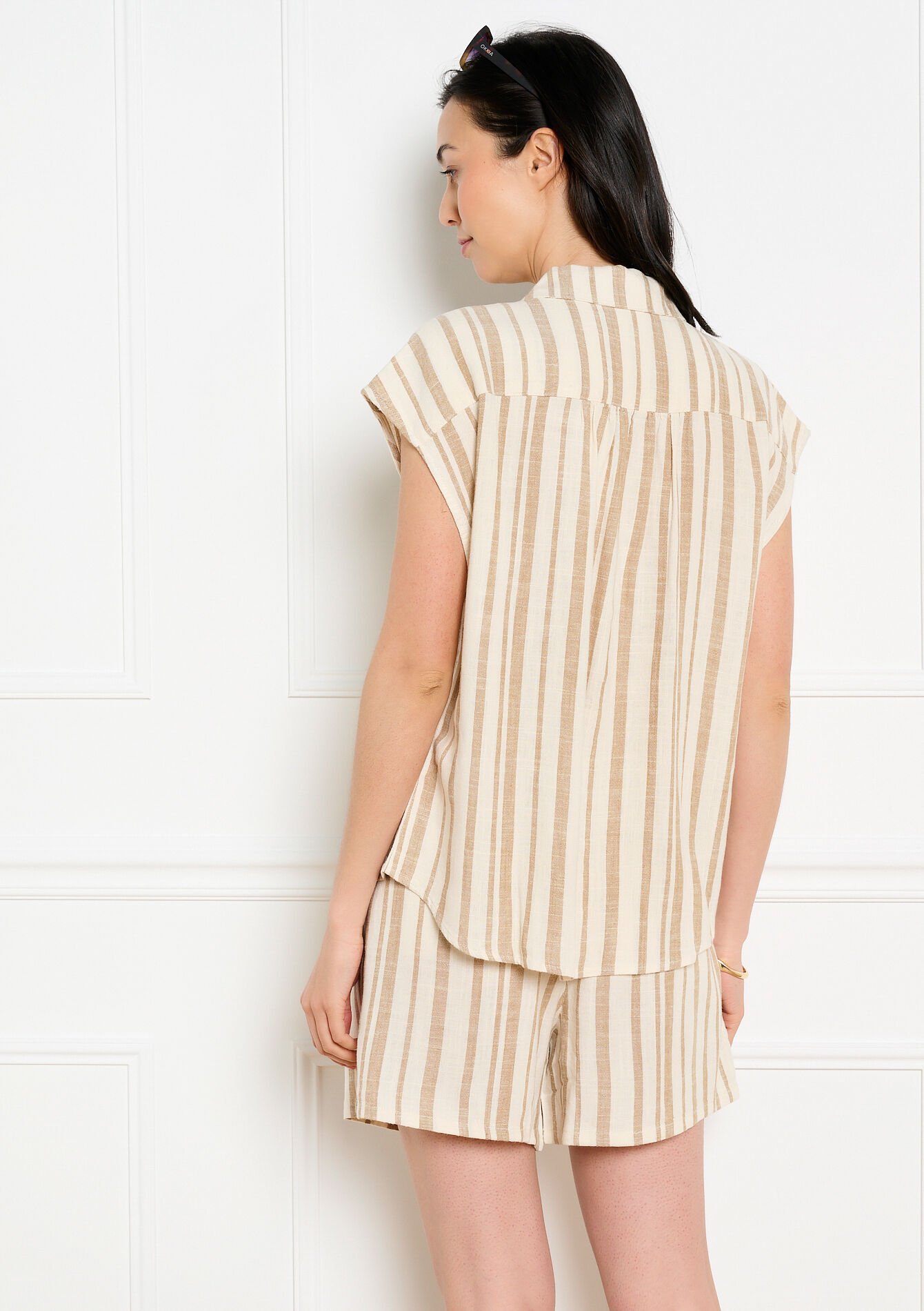 Gestreepte luchtige blouse - VANILLA WHITE - 05702974_1013