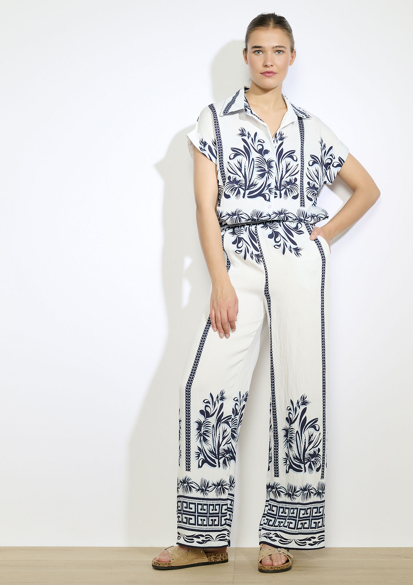 Pantalon large imprimé, Pantalon large imprimé - ELECTRIC BLUE - 06601000_1619