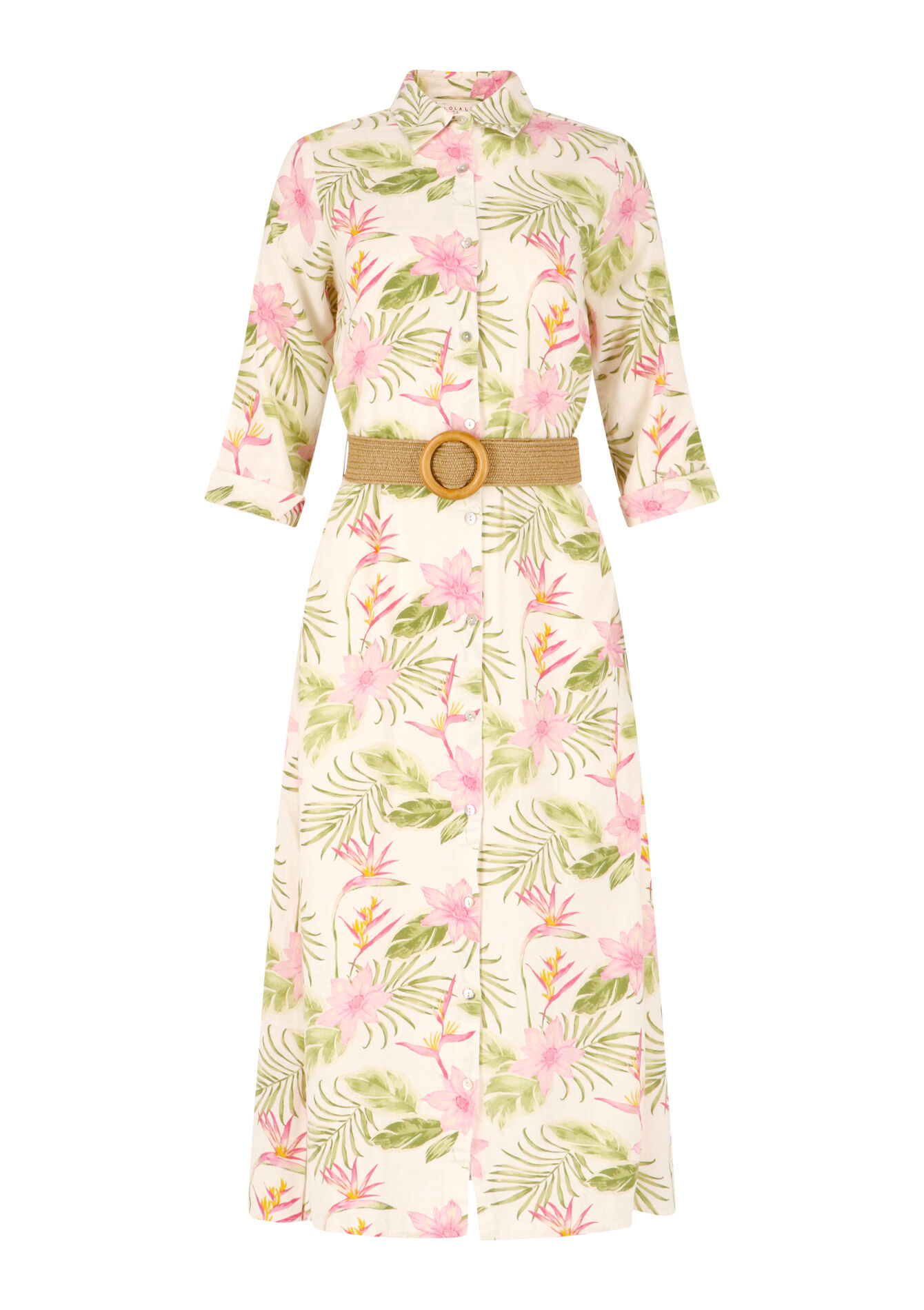 Hemdjurk met bloemenprint - OFFWHITE - 08601825_1001