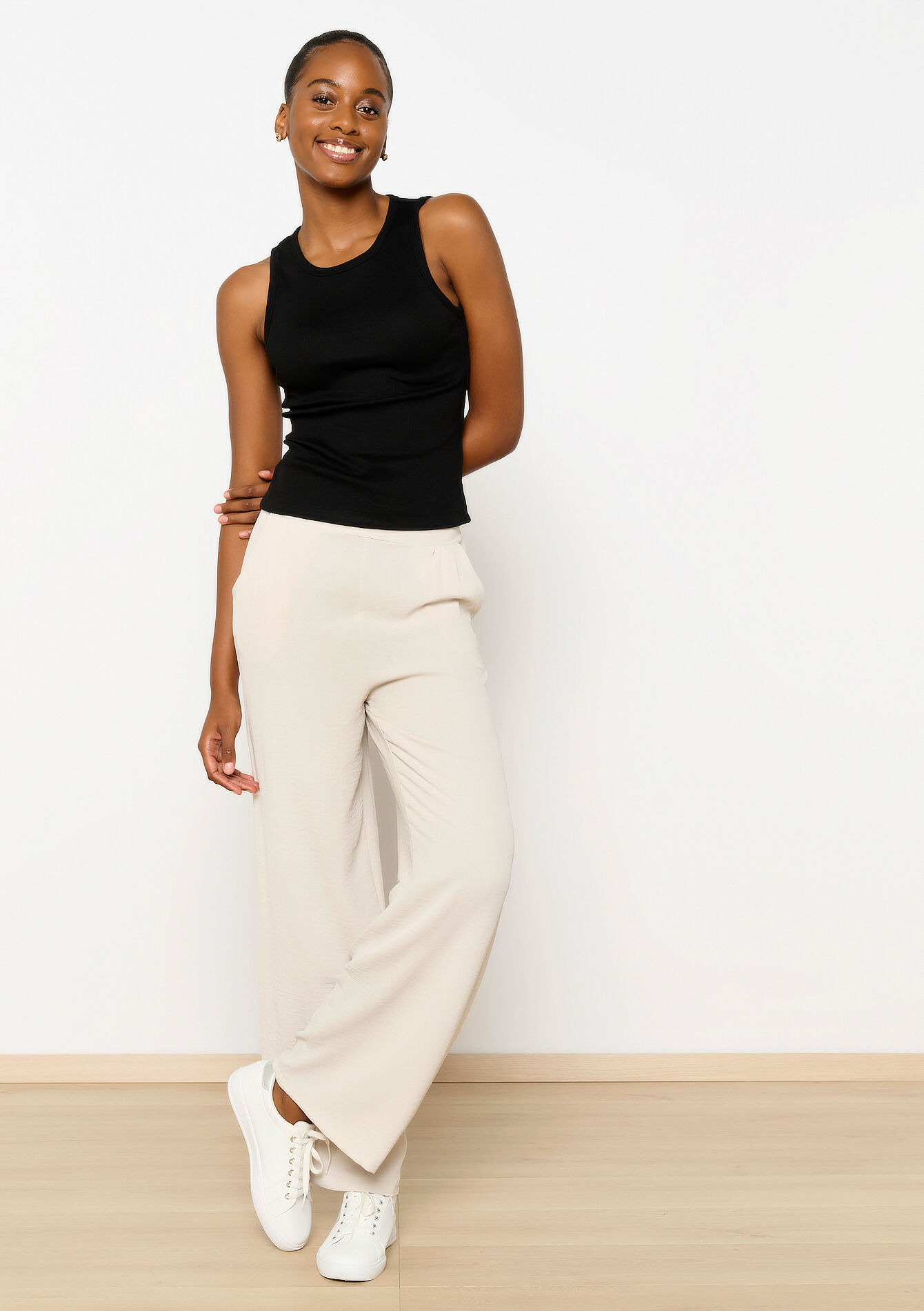 Geribbelde tanktop, Geribbelde tanktop - BLACK - 02200390_1119