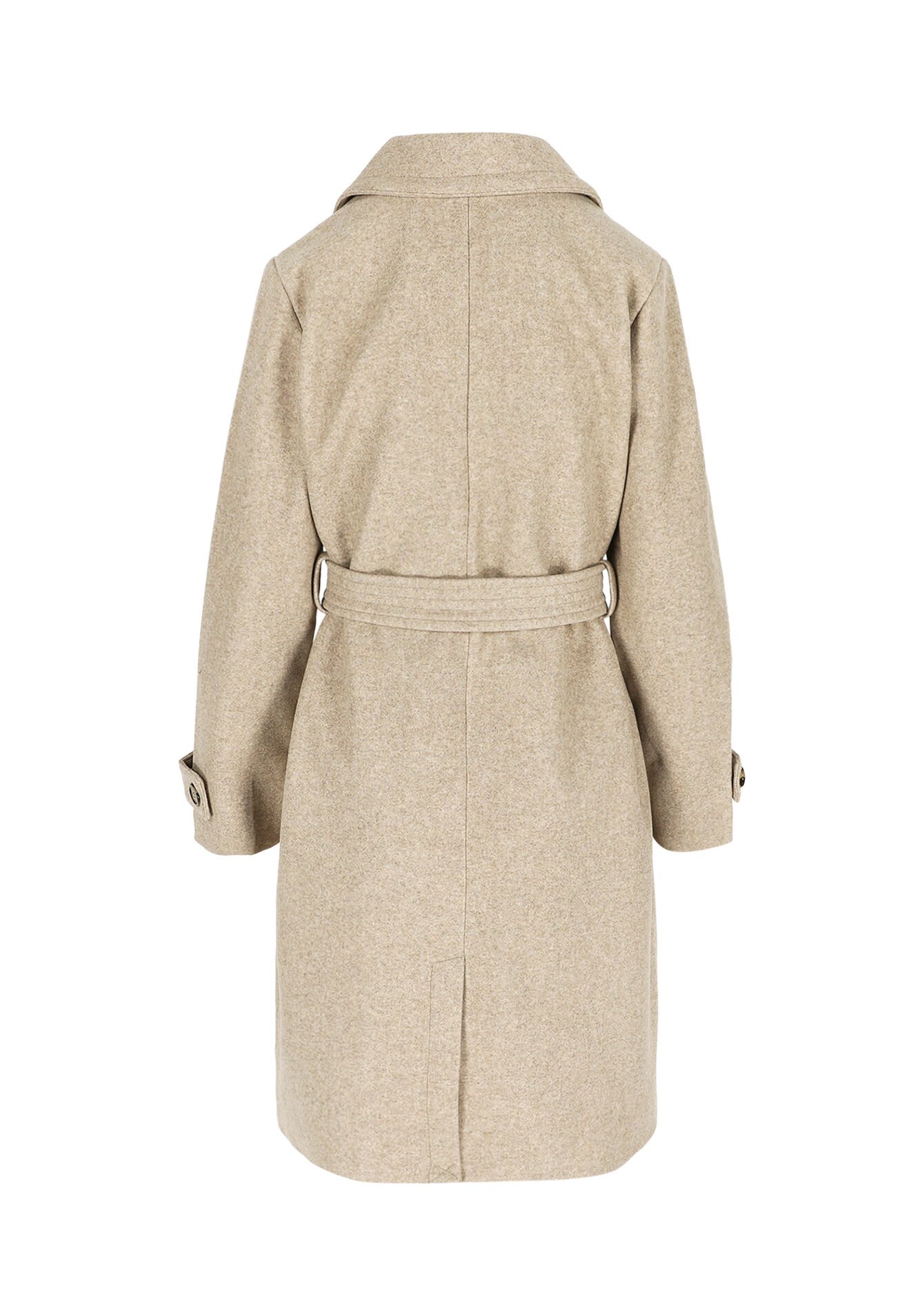 Gestructuurde jas met ceintuur, Gestructuurde jas met ceintuur - BEIGE CHINE - 23000748_4025