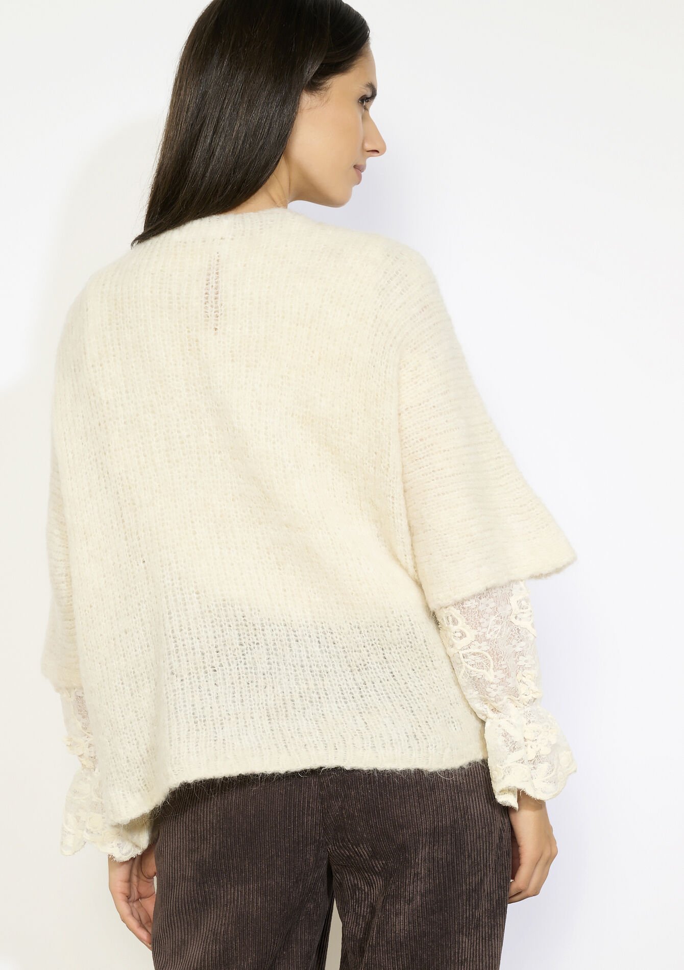 Losvallend gebreide vest, Losvallend gebreide vest - VANILLA WHITE - 04101371_1013