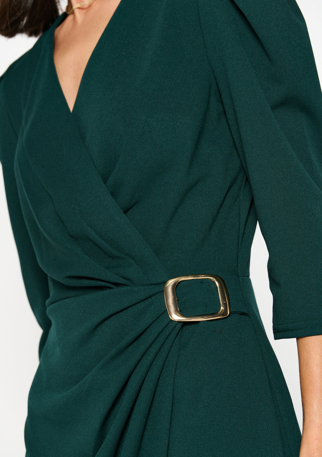 Robe cache-coeur avec boucle - BOTTLE GREEN - 08103379_1778