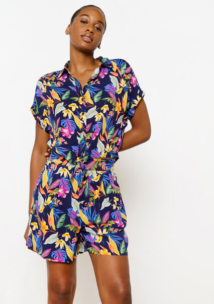 Shirt with tropical print - NAVY/MULTICOLOR - 05702390_2497