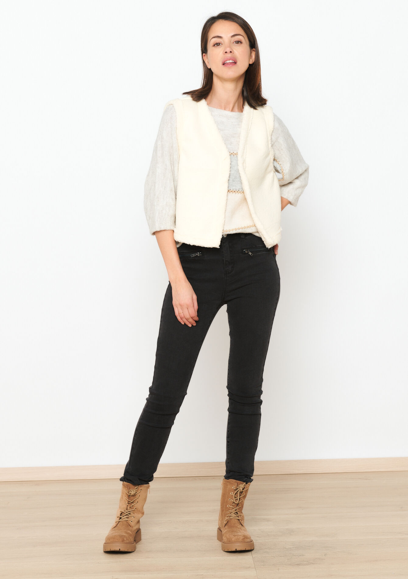 Veston en fausse fourrure - ECRU PEACH - 09100885_2564