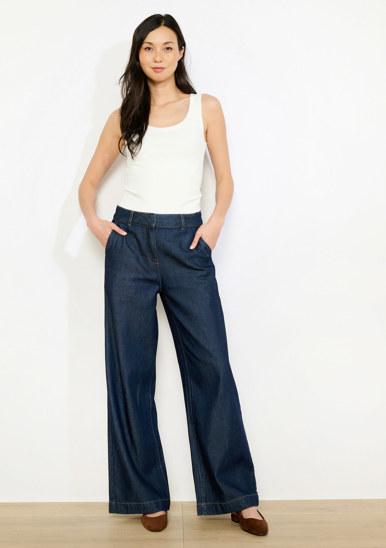 Fitted round neck tank, Fitted round neck tank - OPTICAL WHITE - 02200530_1019