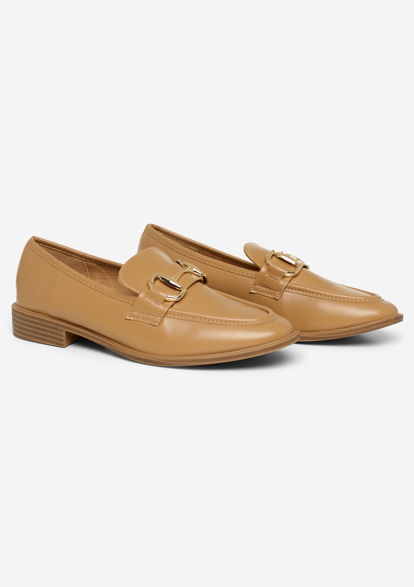 Glossy buckle loafers, , front