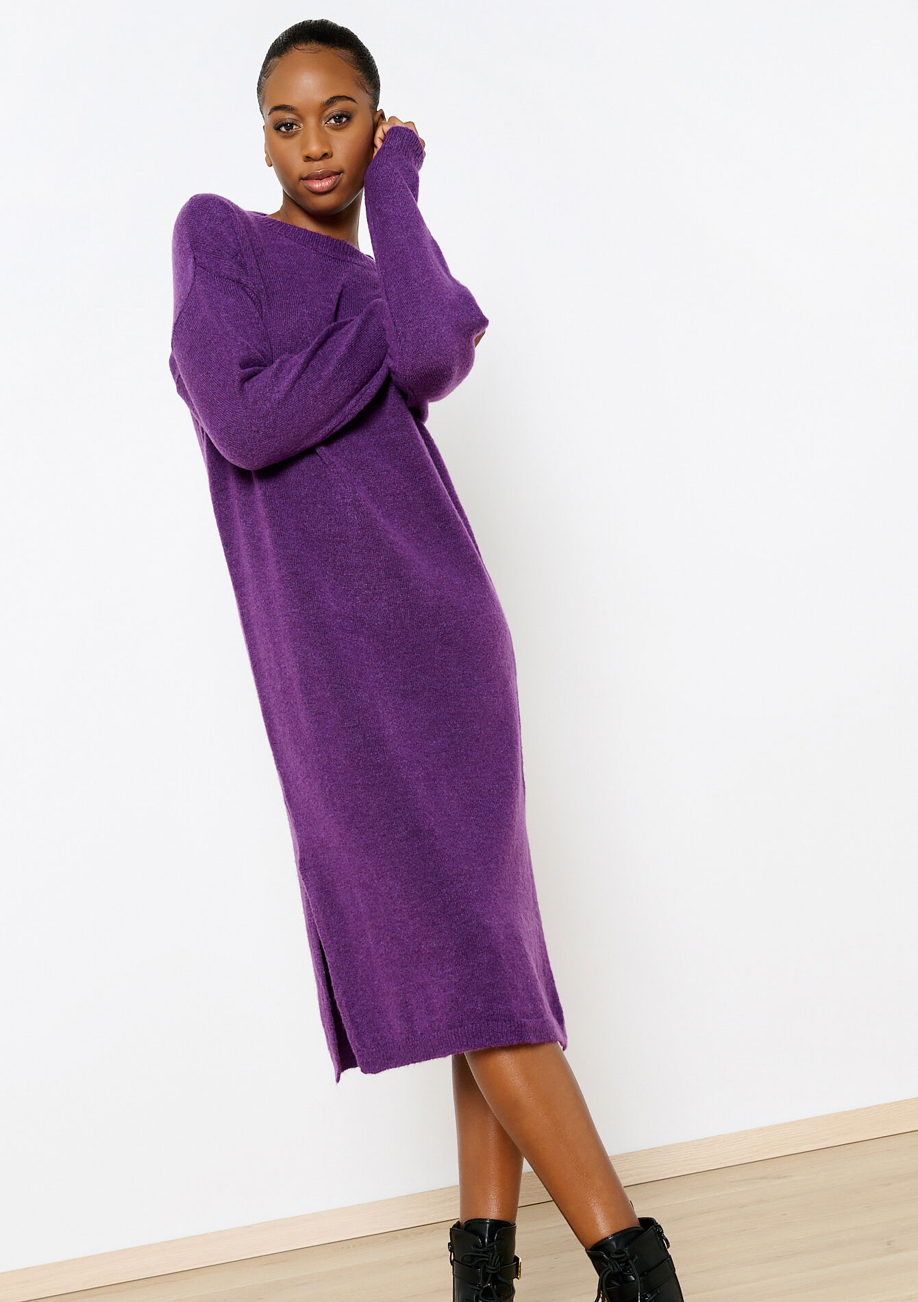 Straight pullover dress, Straight pullover dress - PURPLE - 08602251_5902