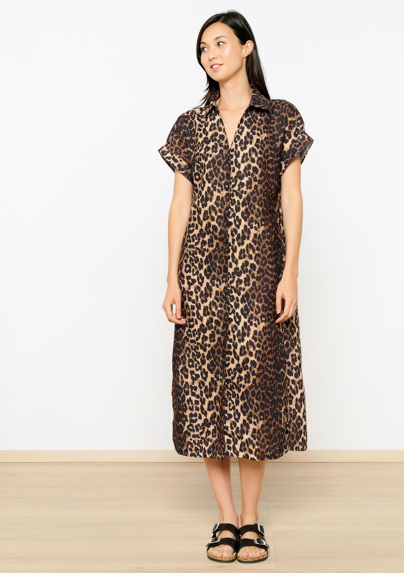 Hemdjurk met luipaardprint - CAMEL CINNAMON - 1110490