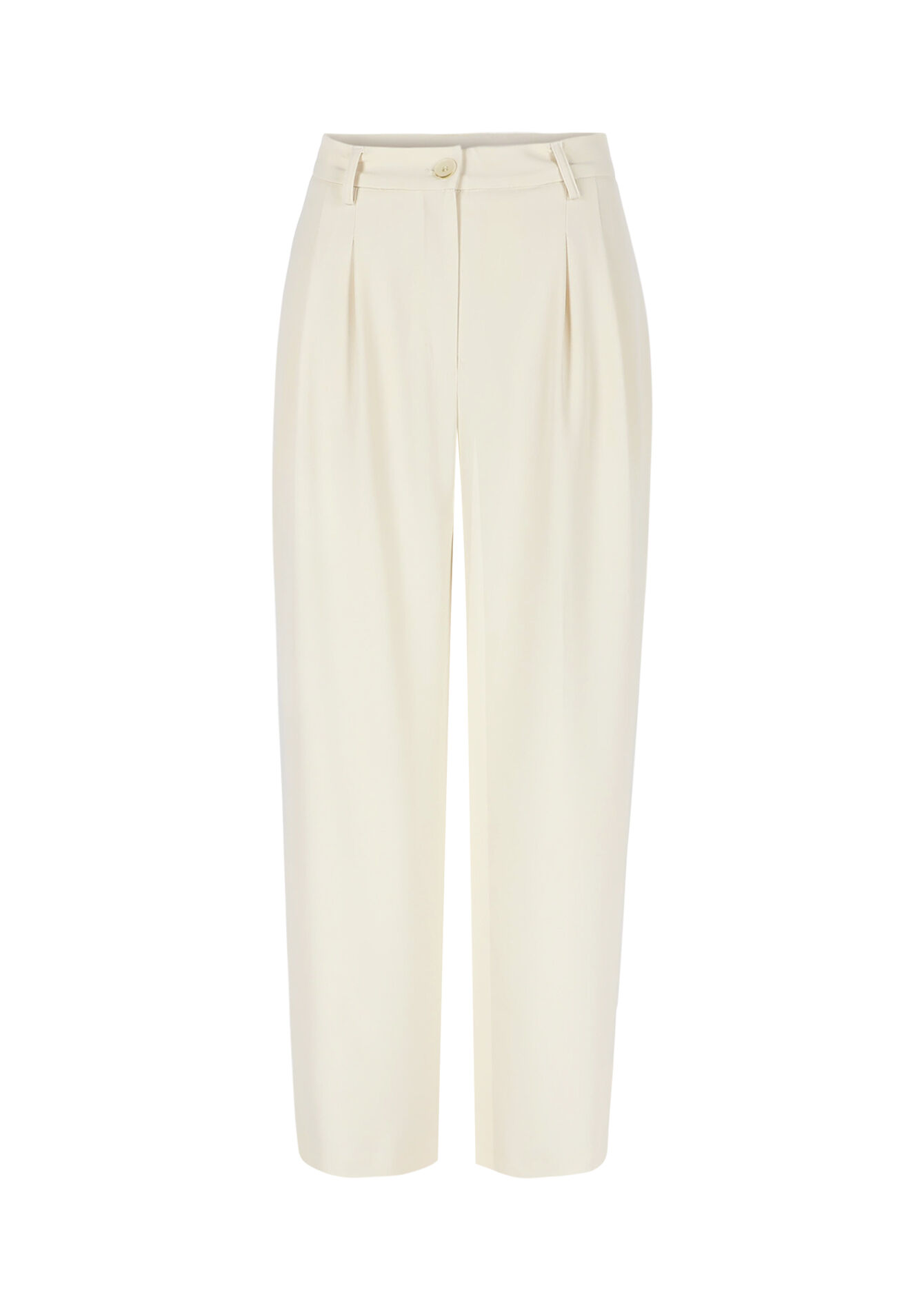 High-waist vloeiende broek, High-waist vloeiende broek - VANILLA WHITE - 06100711_1013