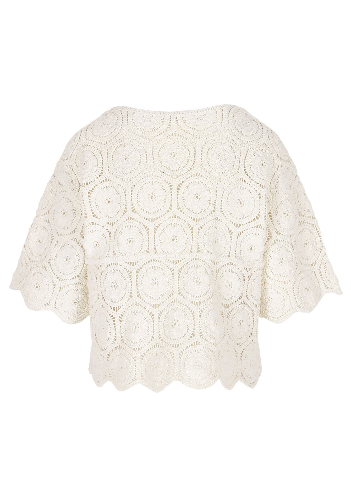 Gehaakt opengewerkt top - VANILLA WHITE - 04007065_1013