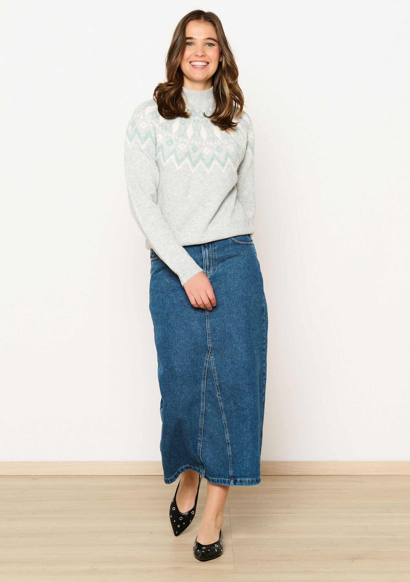 Jacquard trui met lurex, Jacquard trui met lurex - LT GREY MEL - 04006586_1081