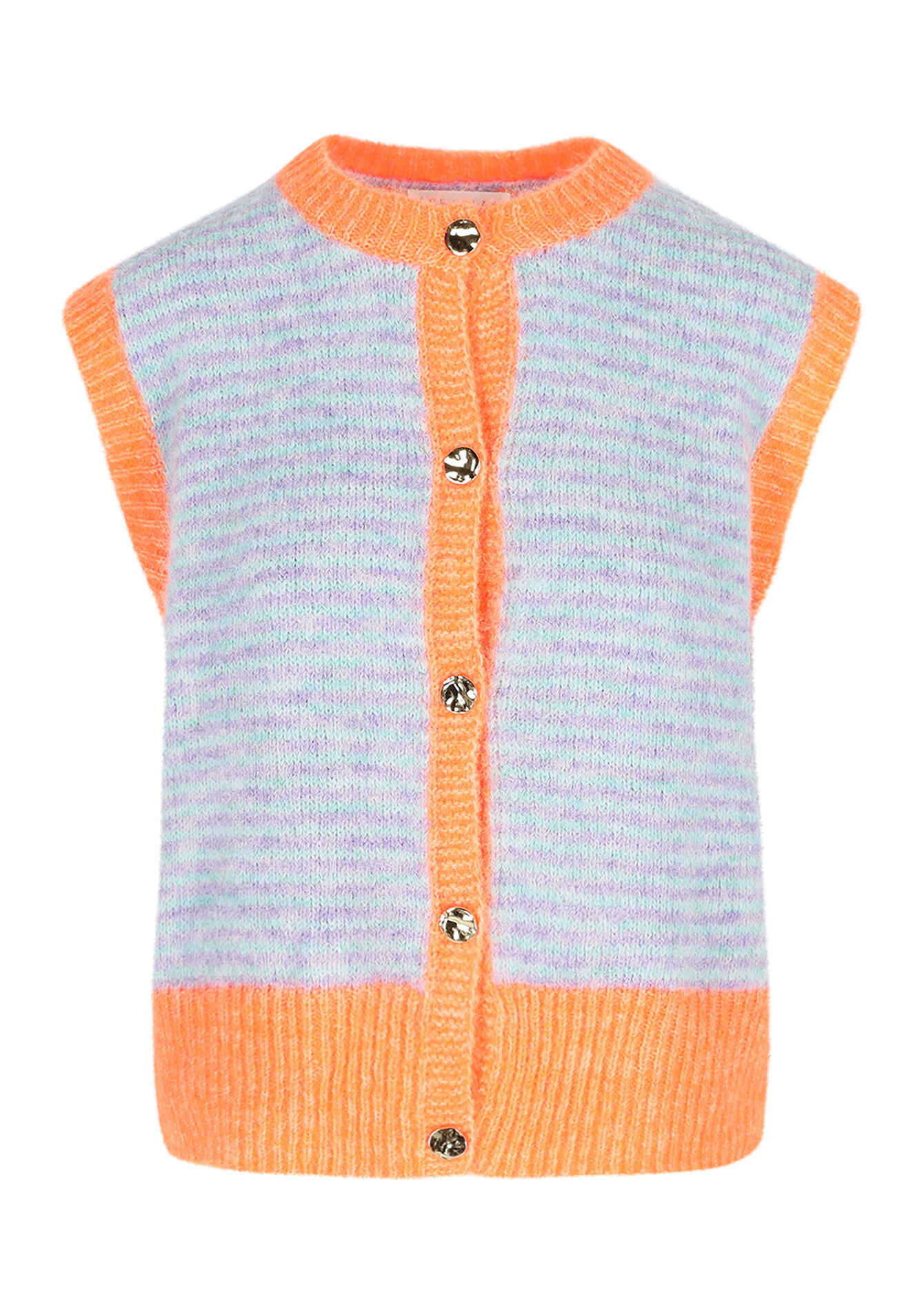 Gilet met strepen  - LT BLUE - 04101339_2519