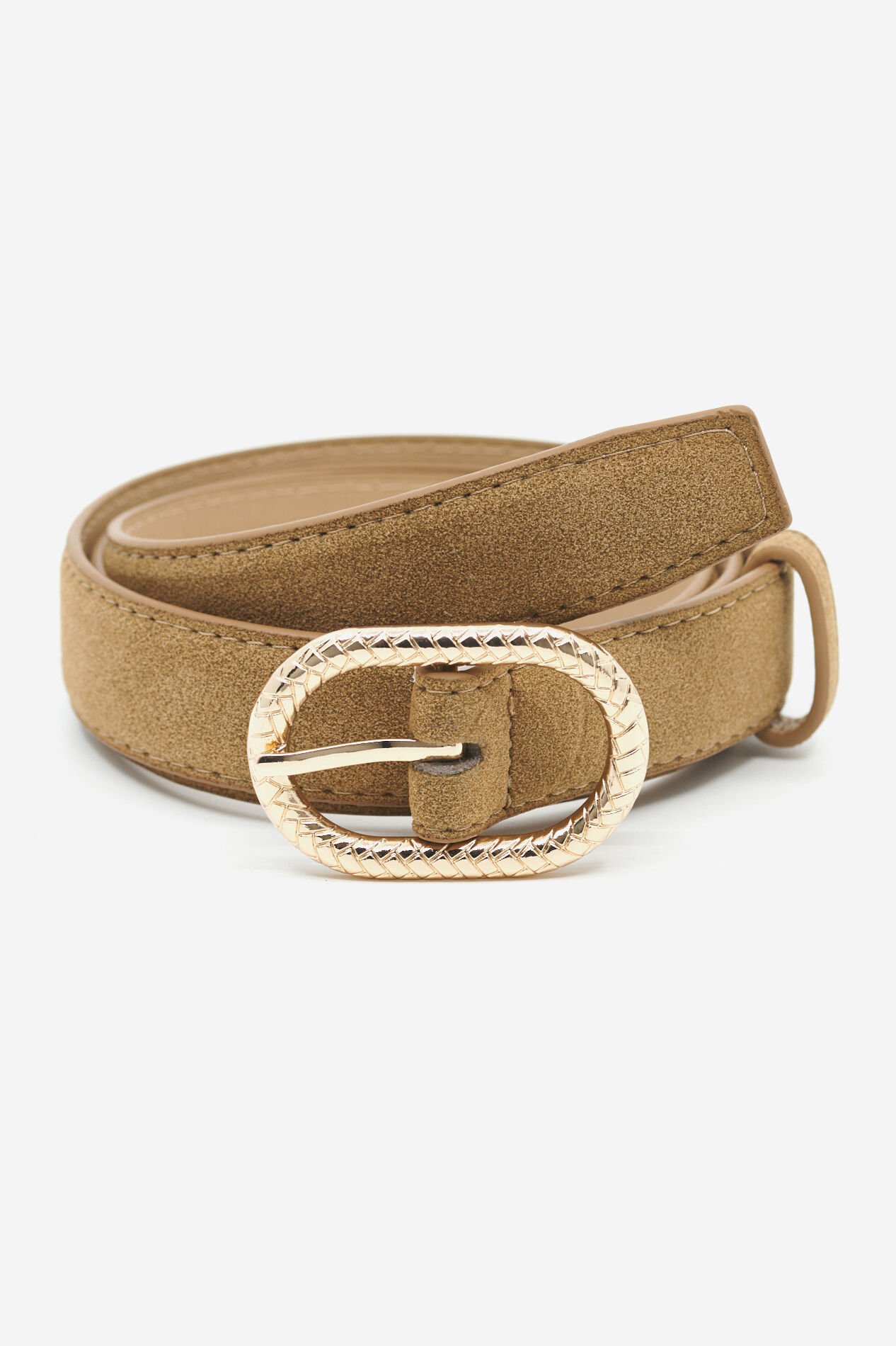 Riem in suède-look met ovale gesp, , hi-res