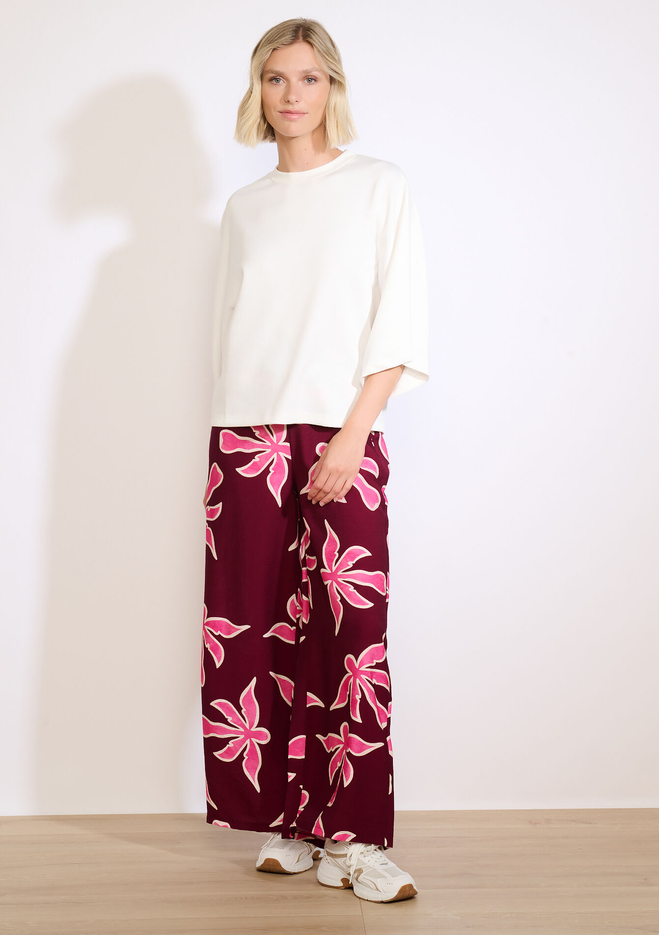 Sweater met wijde mouwen, Sweater met wijde mouwen - OPTICAL WHITE - 03001814_1019